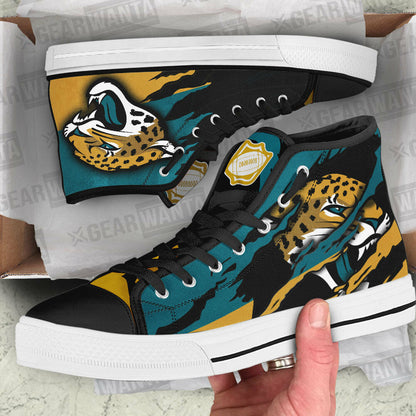 Footwearstorm Jacksonville Jaguars High Top Canvas Sneakers Shoes For Men And Women 1