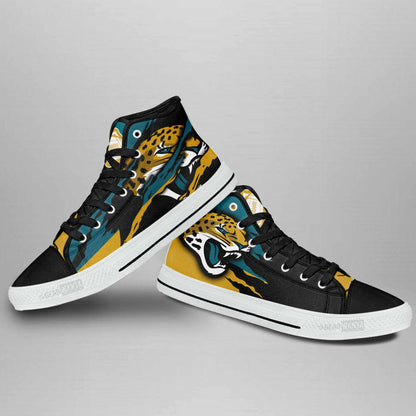 Footwearstorm Jacksonville Jaguars High Top Canvas Sneakers Shoes For Men And Women 1