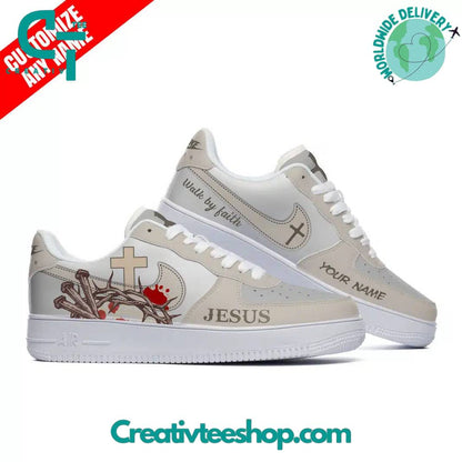 Footwearstorm Jesus Walk by Faith  Air Low-Top Sneakers Shoes For Men And Women 1