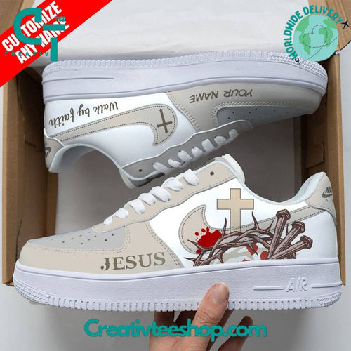 Footwearstorm Jesus Walk by Faith  Air Low-Top Sneakers Shoes For Men And Women 1