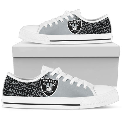 Footwearstorm Las Vegas Raiders Low Top Canvas Sneakers Shoes For Men And Women 1