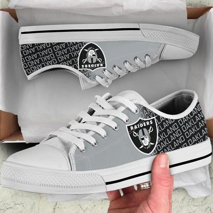 Footwearstorm Las Vegas Raiders Low Top Canvas Sneakers Shoes For Men And Women 1