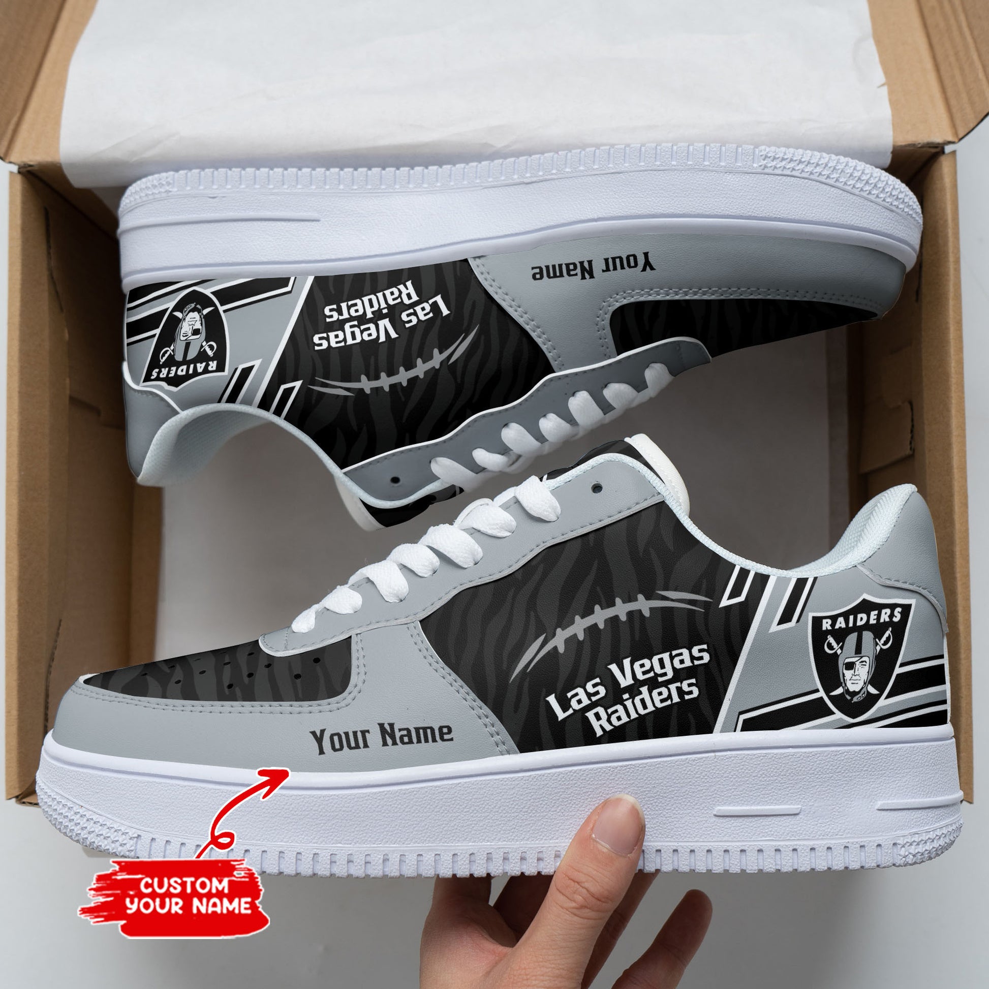 Footwearstorm Las Vegas Raiders NFL Air Low-Top Sneakers Shoes For Men And Women 1205743