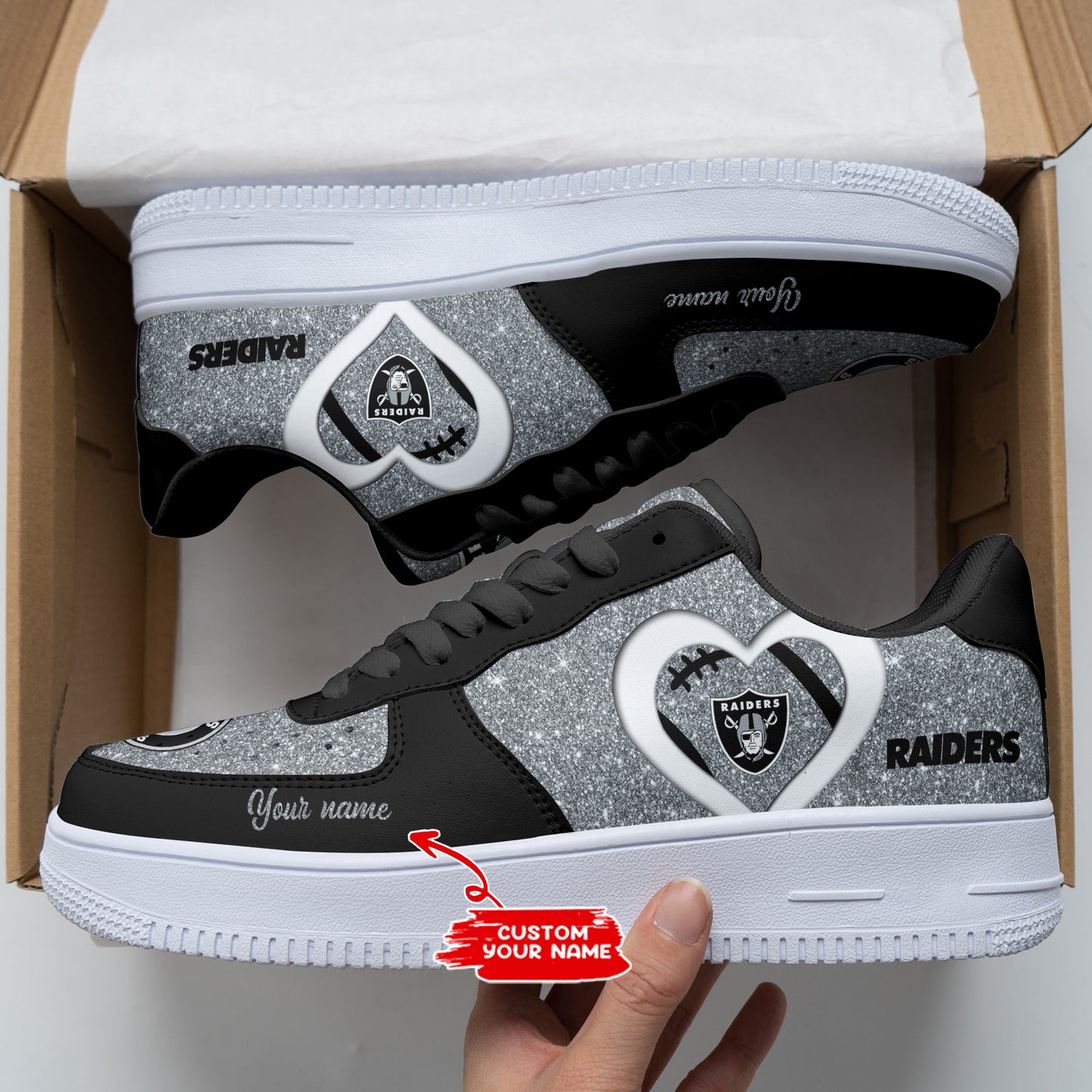 Footwearstorm Las Vegas Raiders NFL Air Low-Top Sneakers Shoes For Men And Women 1205884