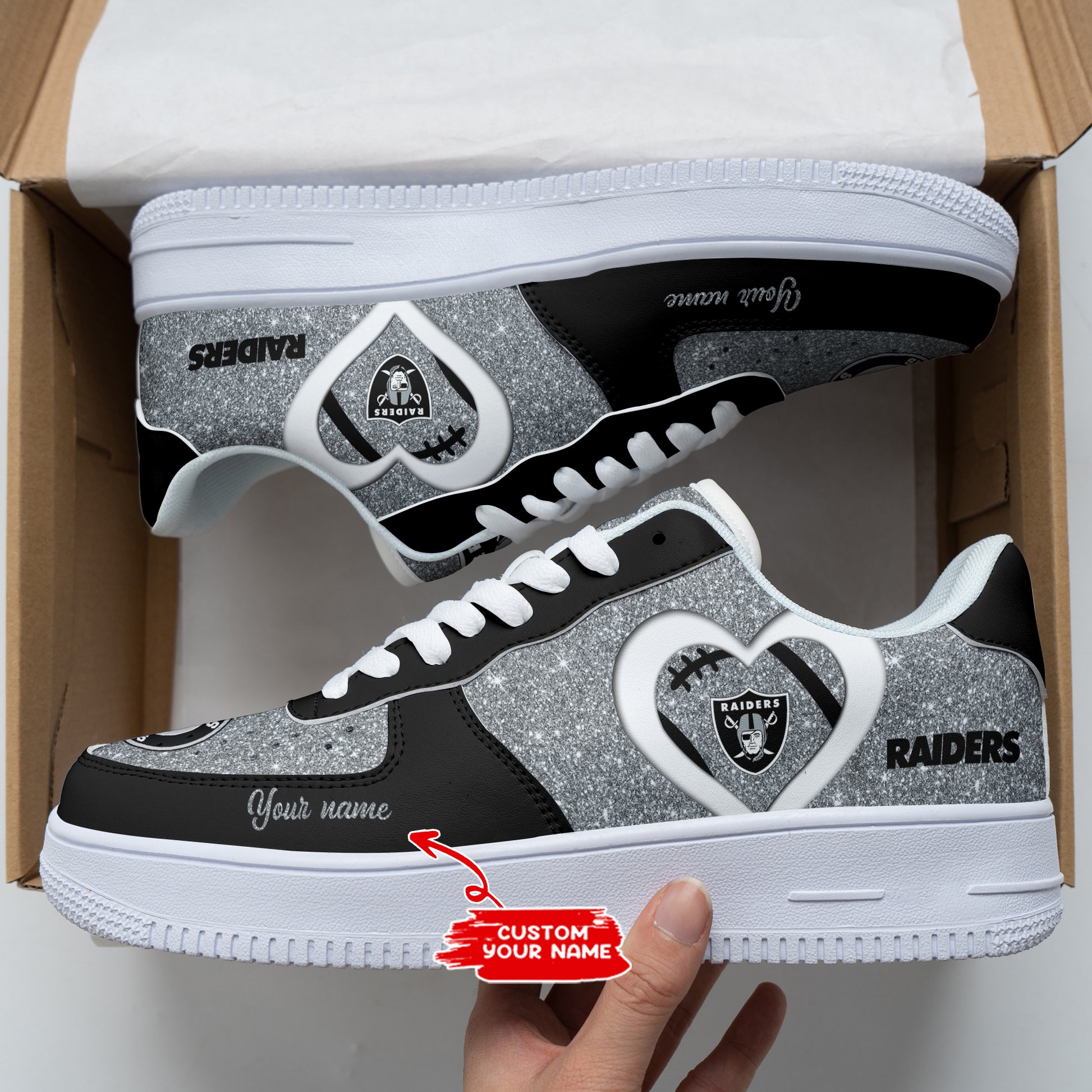 Footwearstorm Las Vegas Raiders NFL Air Low-Top Sneakers Shoes For Men And Women 1205884