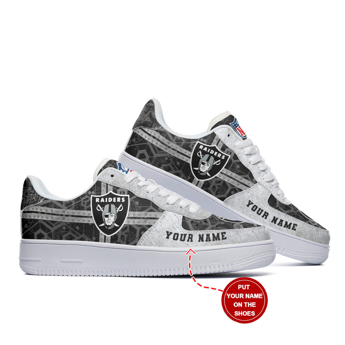 Footwearstorm Las Vegas Raiders NFL Air Low-Top Sneakers Shoes For Men And Women 1205745