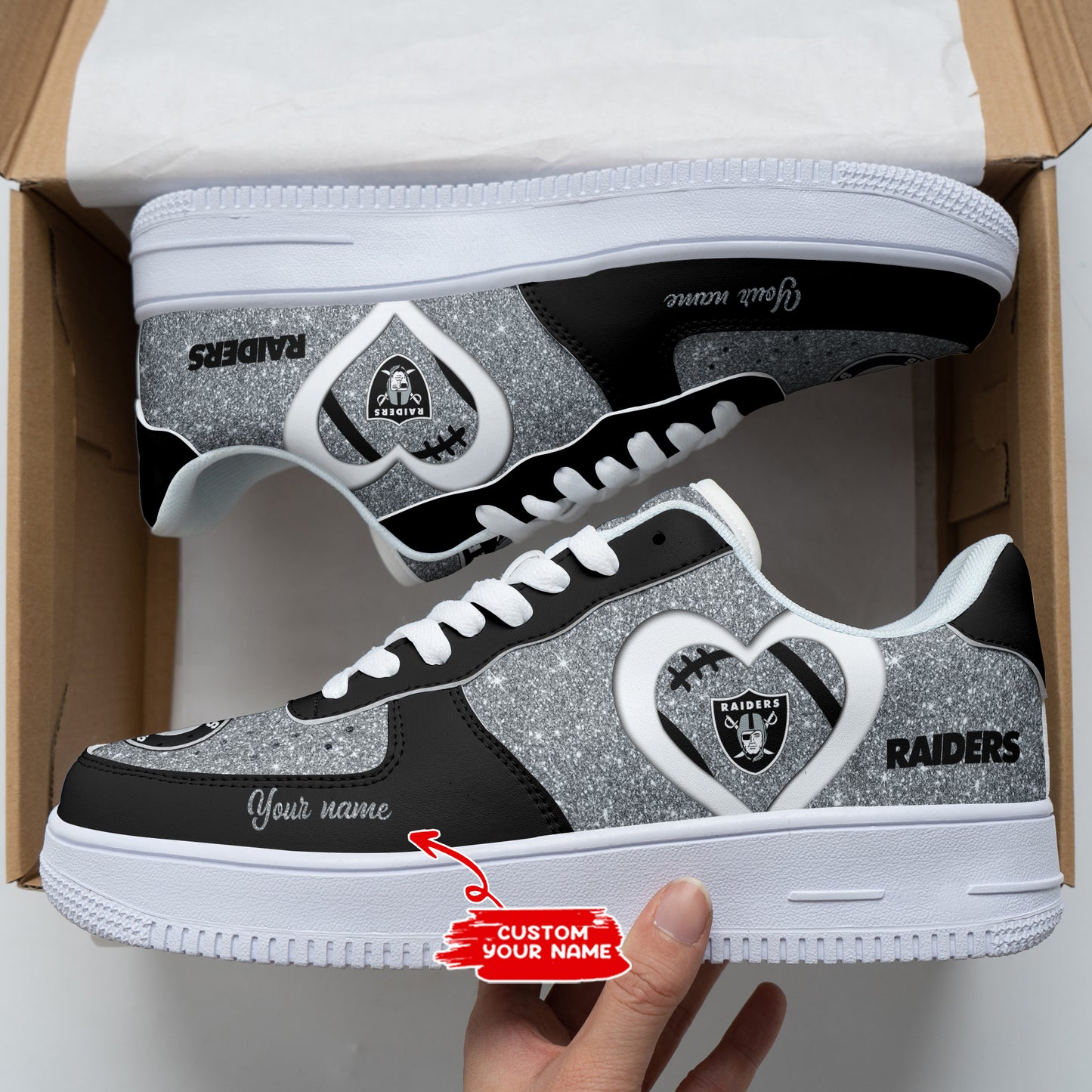 Footwearstorm Las Vegas Raiders NFL Air Low-Top Sneakers Shoes For Men And Women 1205199