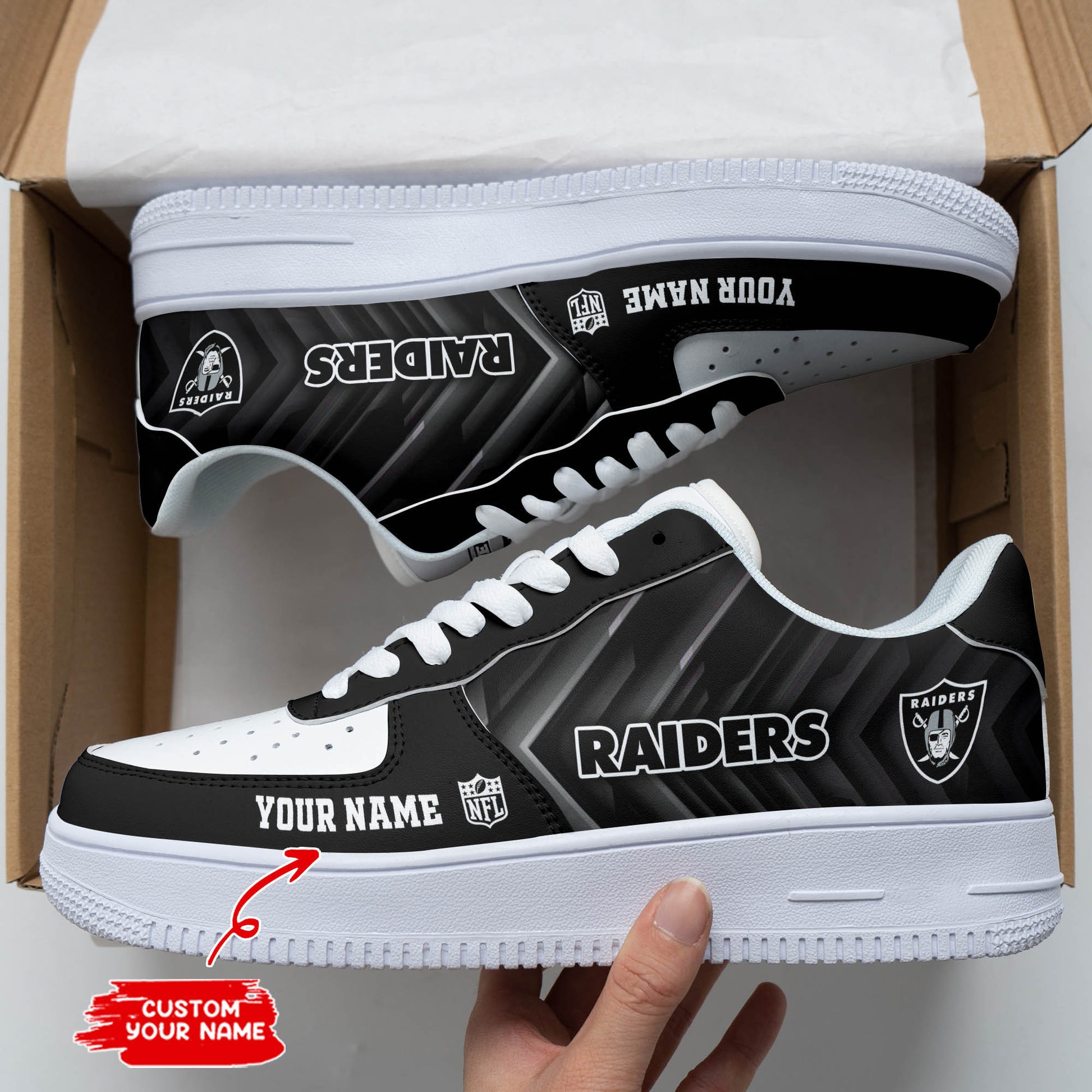 Footwearstorm Las Vegas Raiders NFL Air Low-Top Sneakers Shoes For Men And Women 1205331