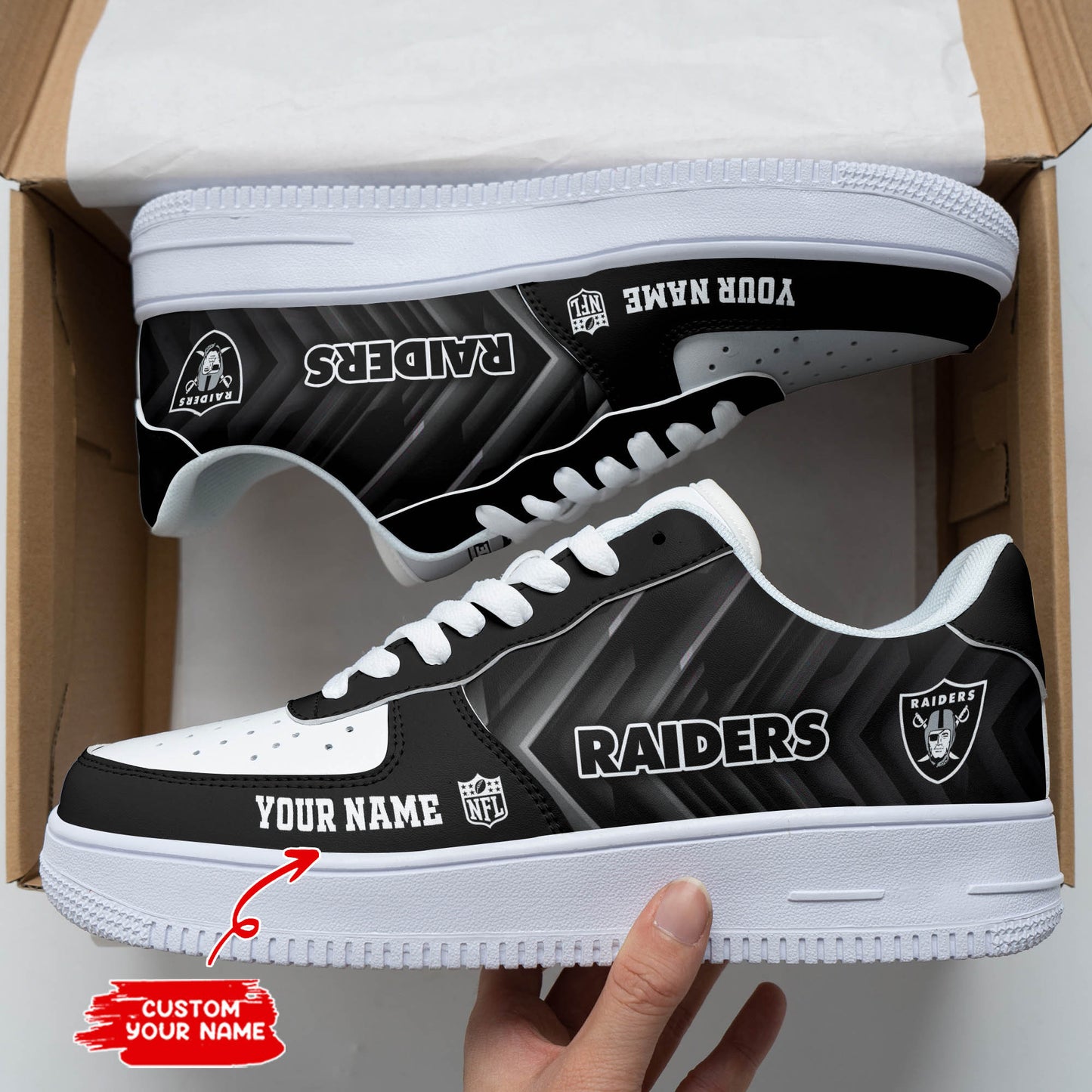 Footwearstorm Las Vegas Raiders NFL Air Low-Top Sneakers Shoes For Men And Women 1205734