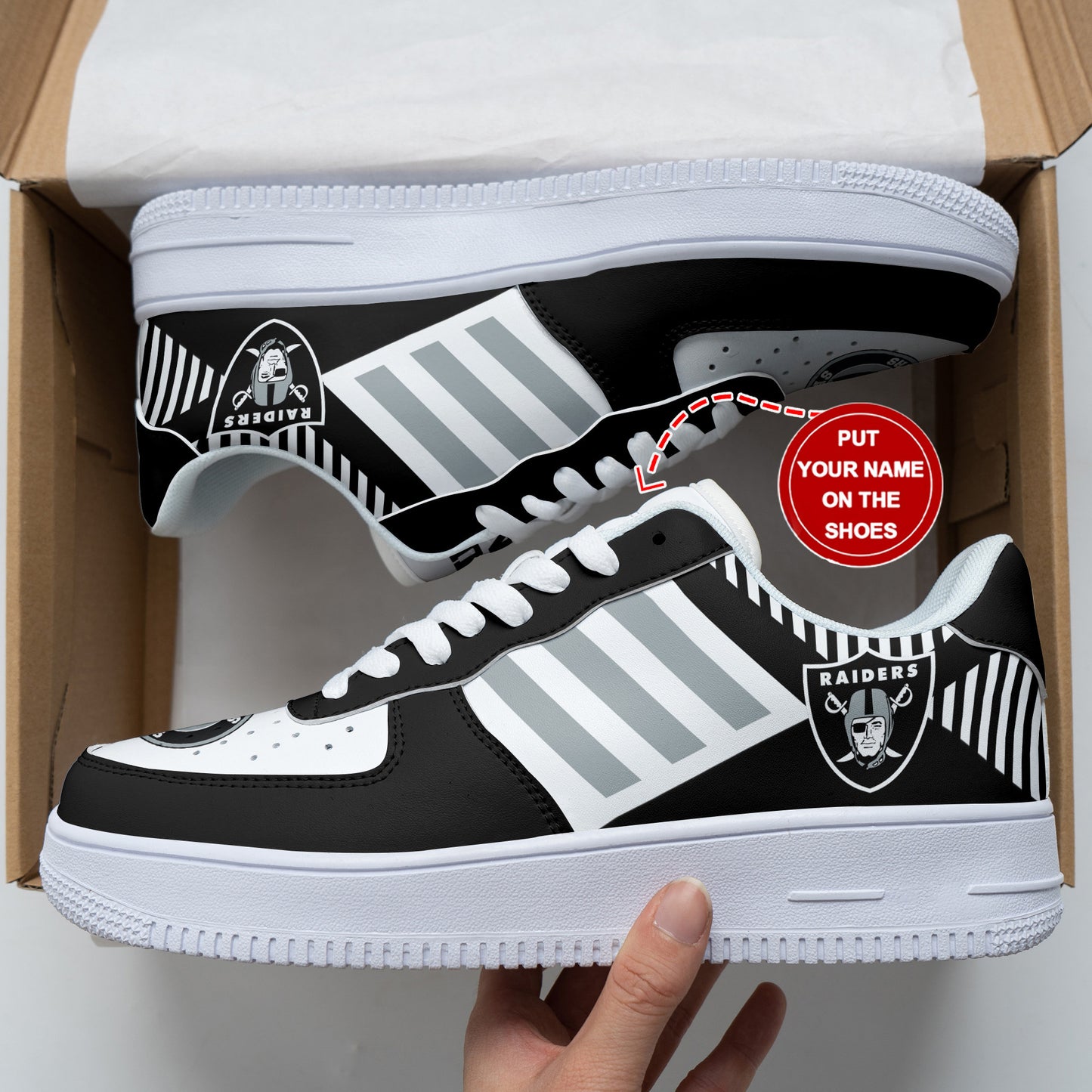 Footwearstorm Las Vegas Raiders NFL Air Low-Top Sneakers Shoes For Men And Women 1205740