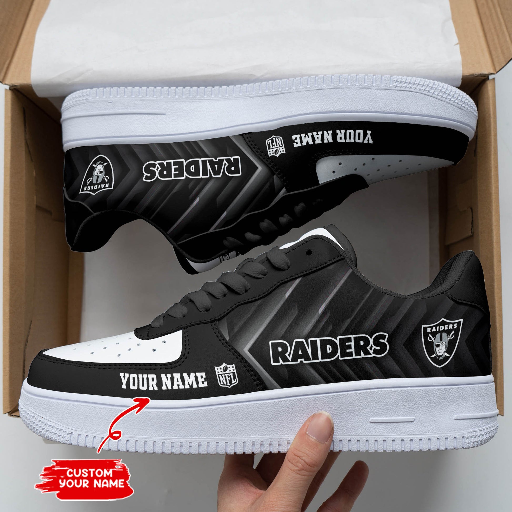 Footwearstorm Las Vegas Raiders NFL Air Low-Top Sneakers Shoes For Men And Women 1205331