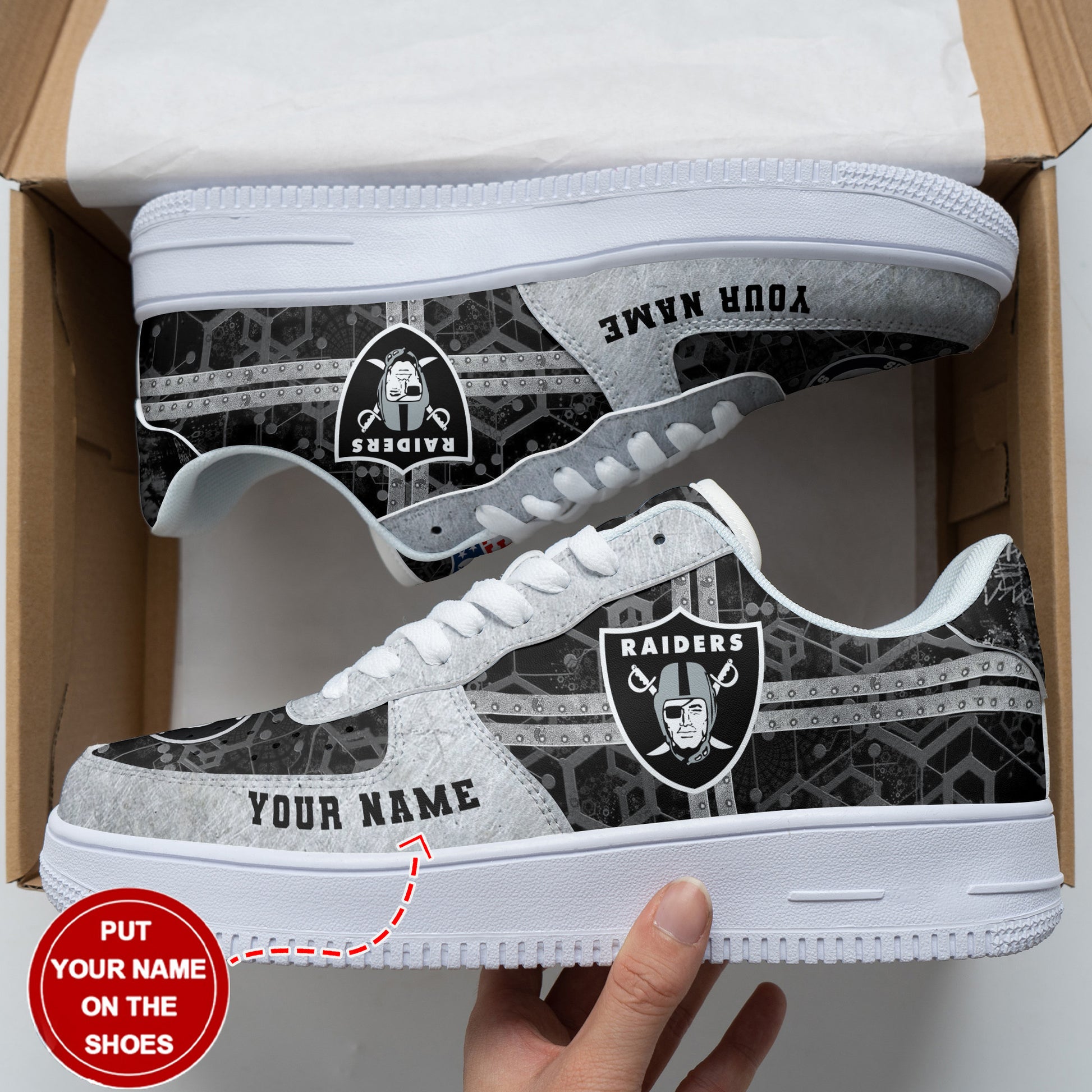 Footwearstorm Las Vegas Raiders NFL Air Low-Top Sneakers Shoes For Men And Women 1205745
