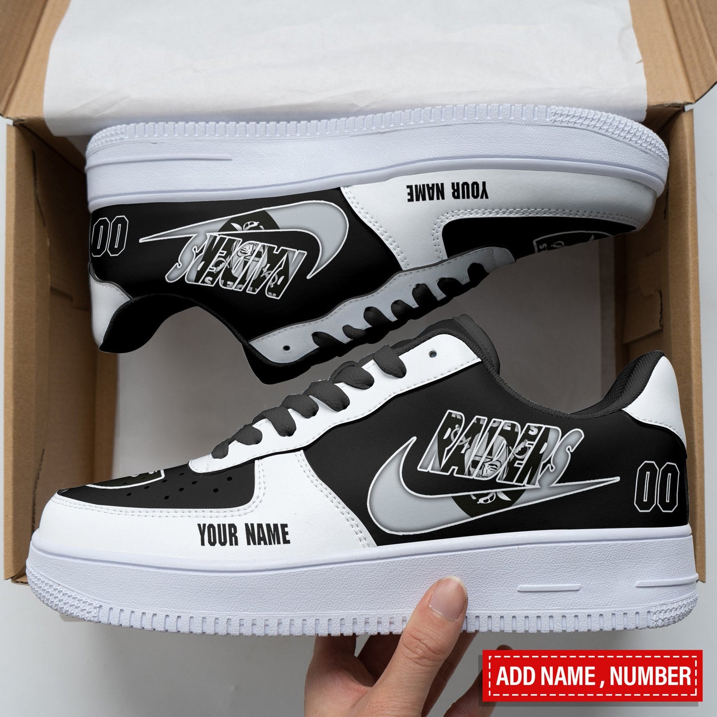 Footwearstorm Las Vegas Raiders NFL Air Low-Top Sneakers Shoes For Men And Women 1205721