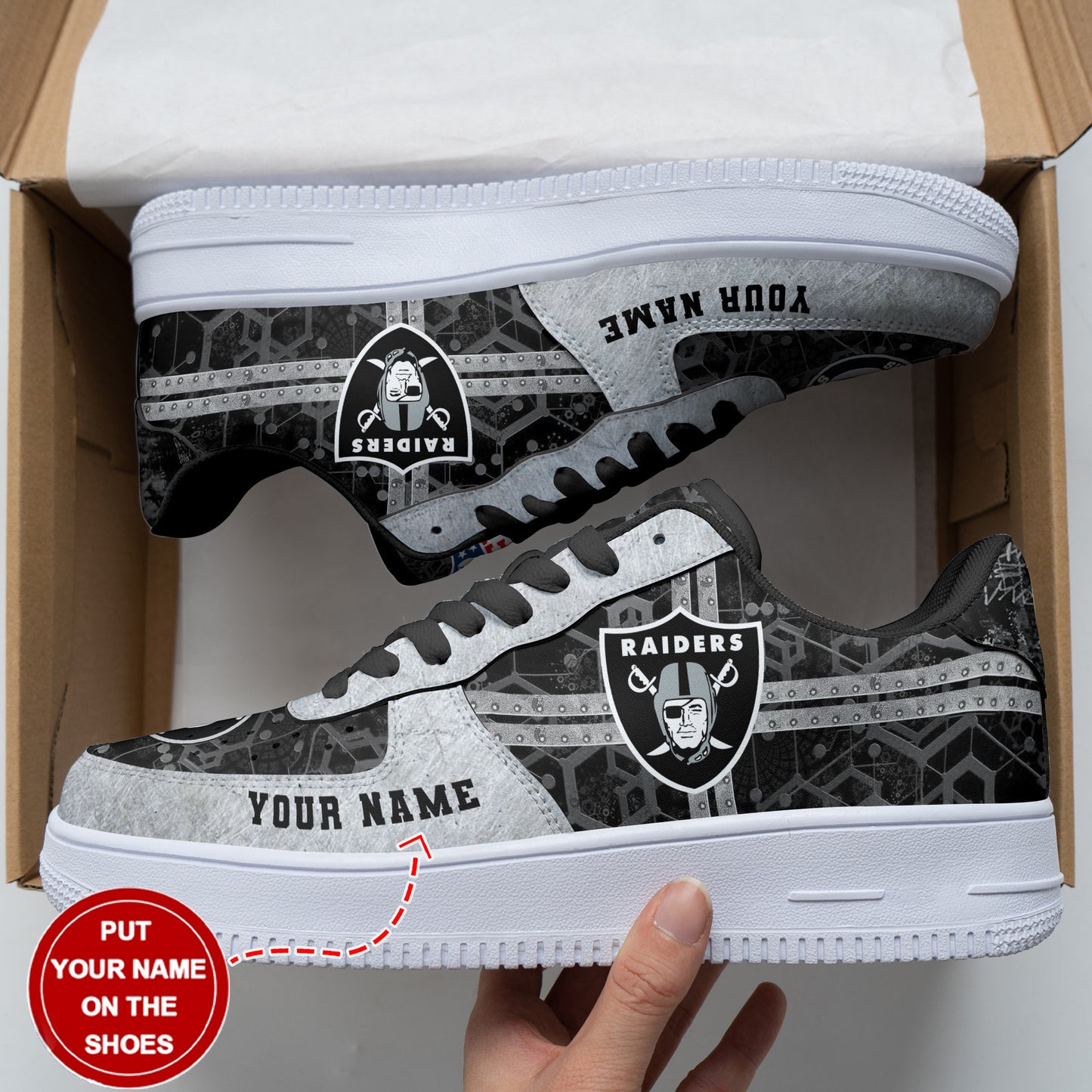 Footwearstorm Las Vegas Raiders NFL Air Low-Top Sneakers Shoes For Men And Women 1205332