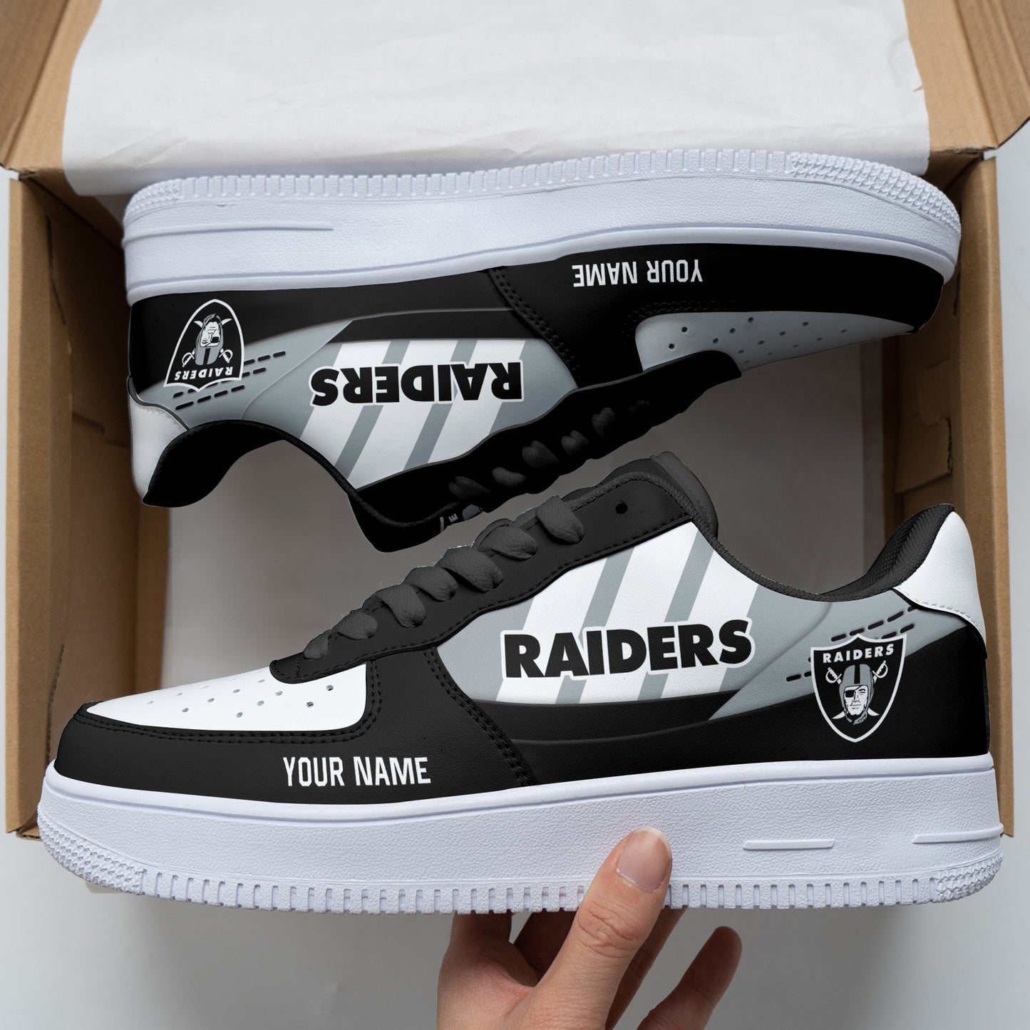 Footwearstorm Las Vegas Raiders NFL Air Low-Top Sneakers Shoes For Men And Women 1205342
