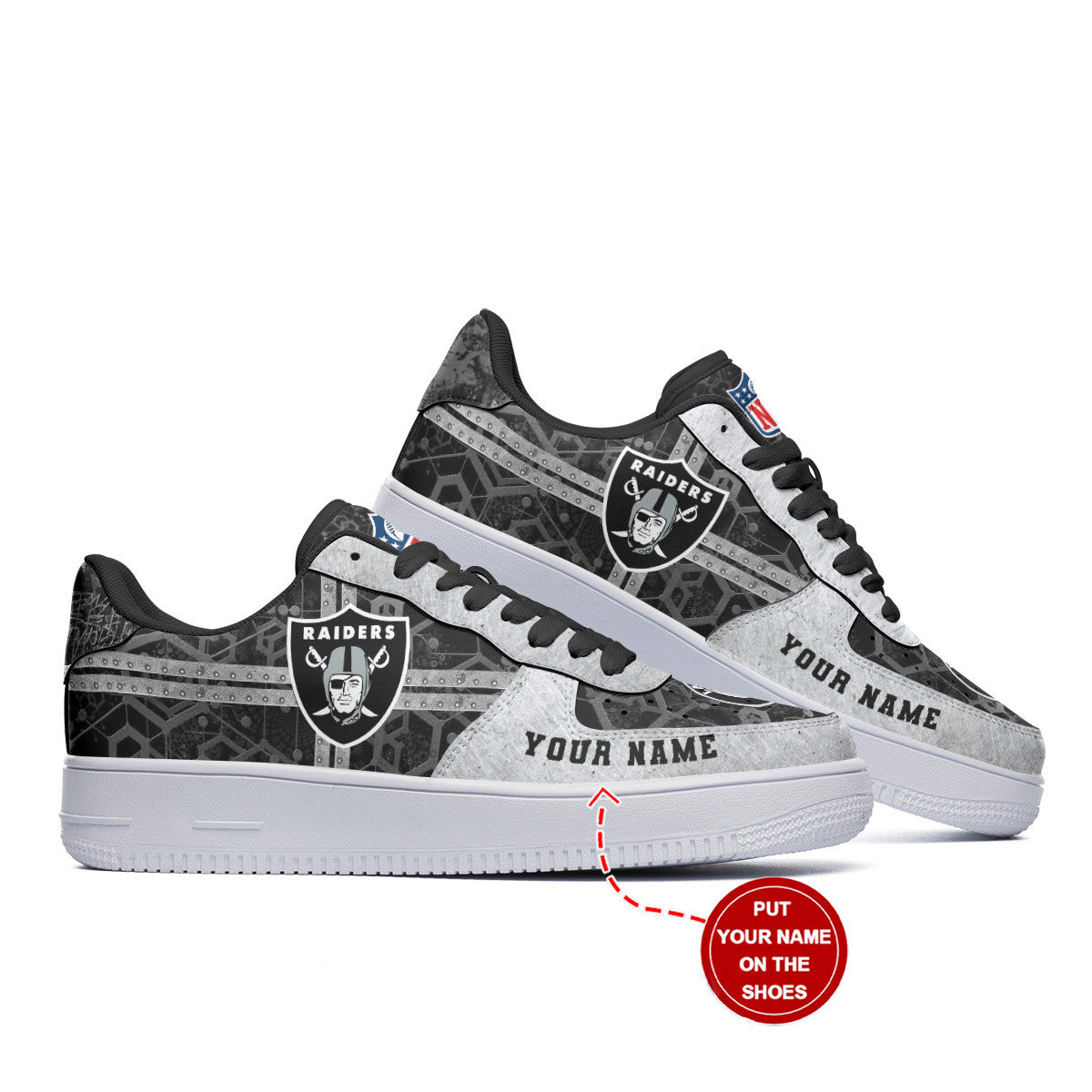 Footwearstorm Las Vegas Raiders NFL Air Low-Top Sneakers Shoes For Men And Women 1205745