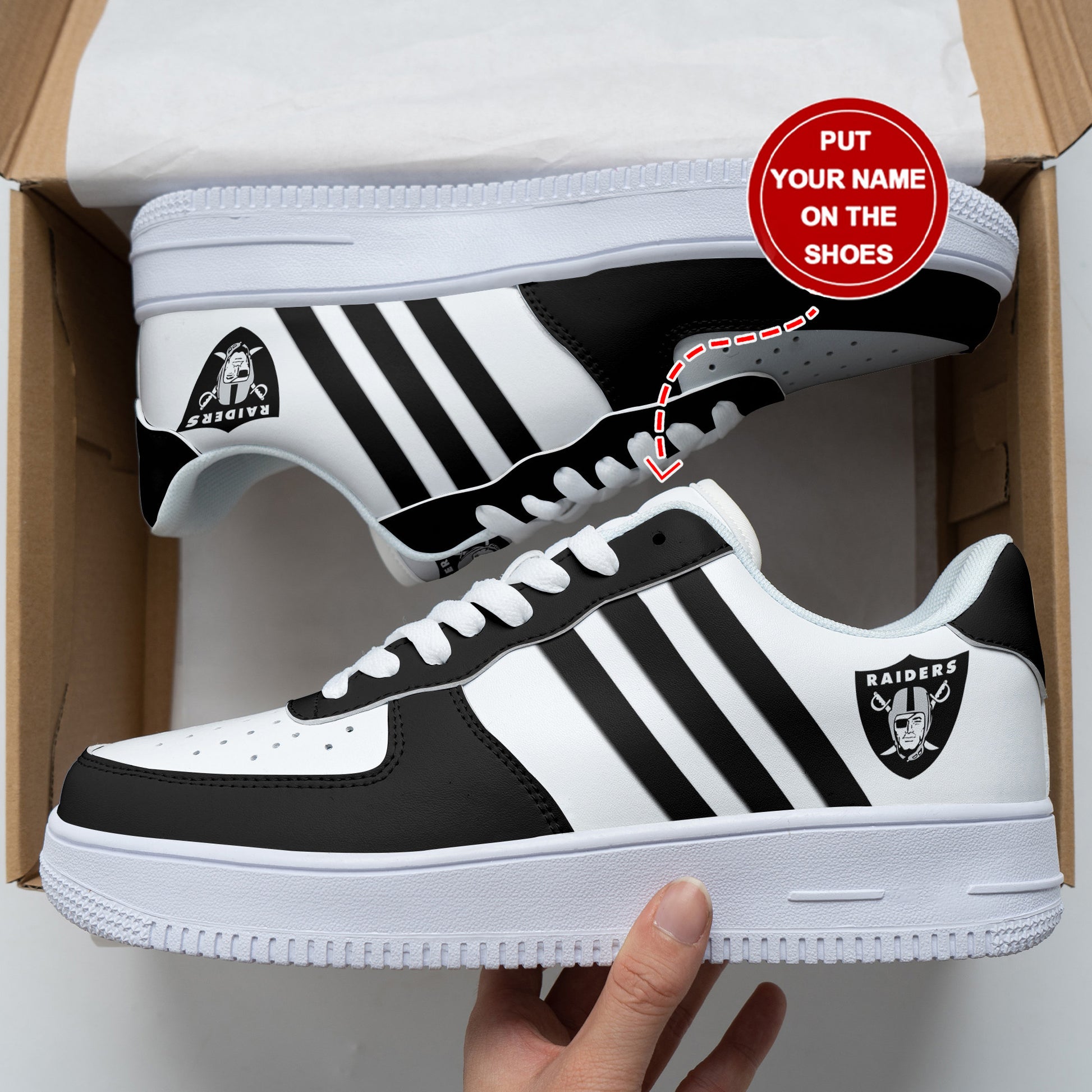 Footwearstorm Las Vegas Raiders NFL Air Low-Top Sneakers Shoes For Men And Women 1205746
