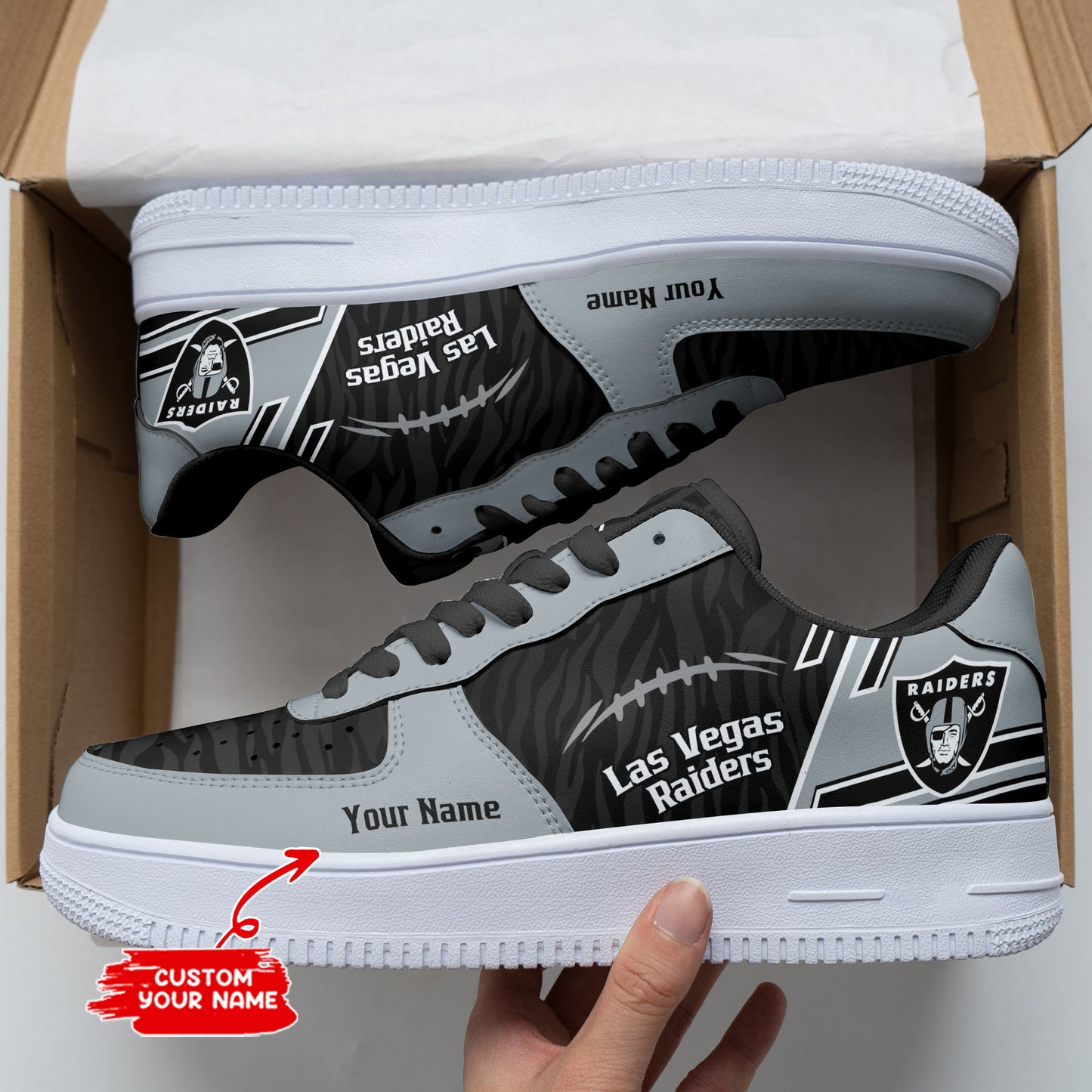 Footwearstorm Las Vegas Raiders NFL Air Low-Top Sneakers Shoes For Men And Women 1205743