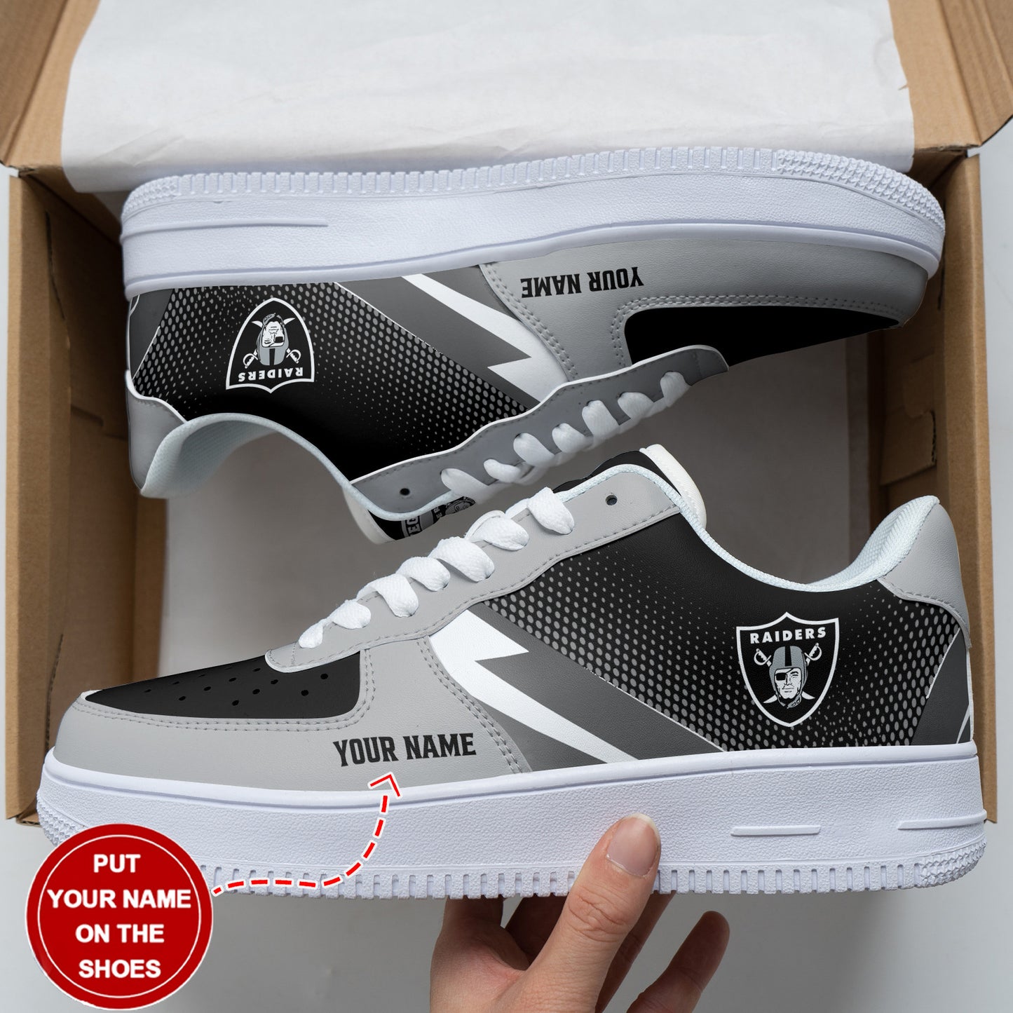 Footwearstorm Las Vegas Raiders NFL Air Low-Top Sneakers Shoes For Men And Women 1205750