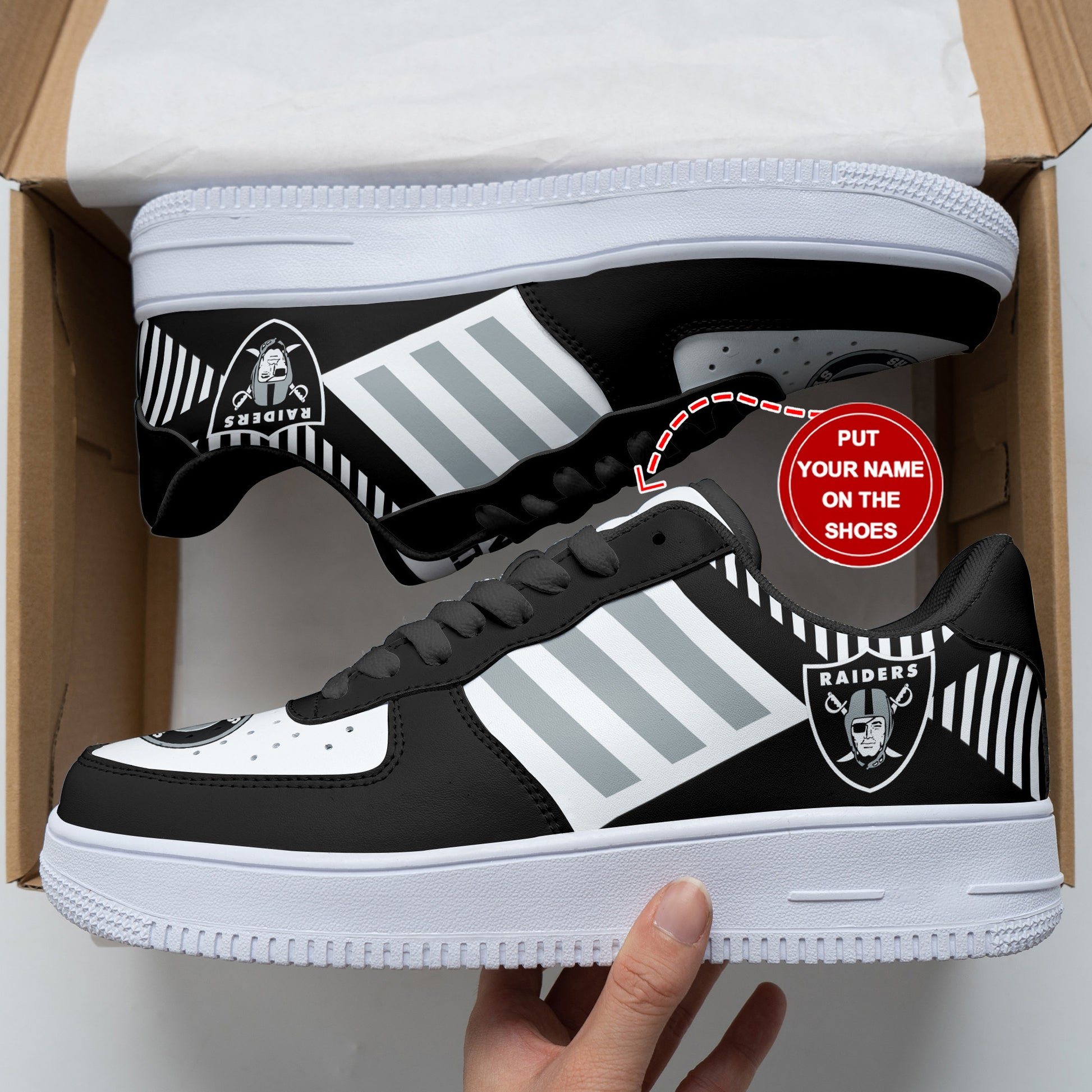 Footwearstorm Las Vegas Raiders NFL Air Low-Top Sneakers Shoes For Men And Women 1205740
