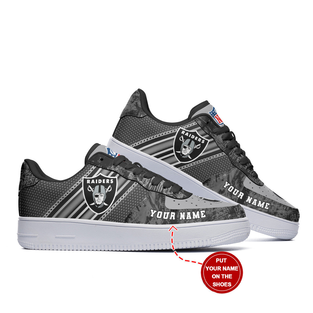 Footwearstorm Las Vegas Raiders NFL Air Low-Top Sneakers Shoes For Men And Women 1205737