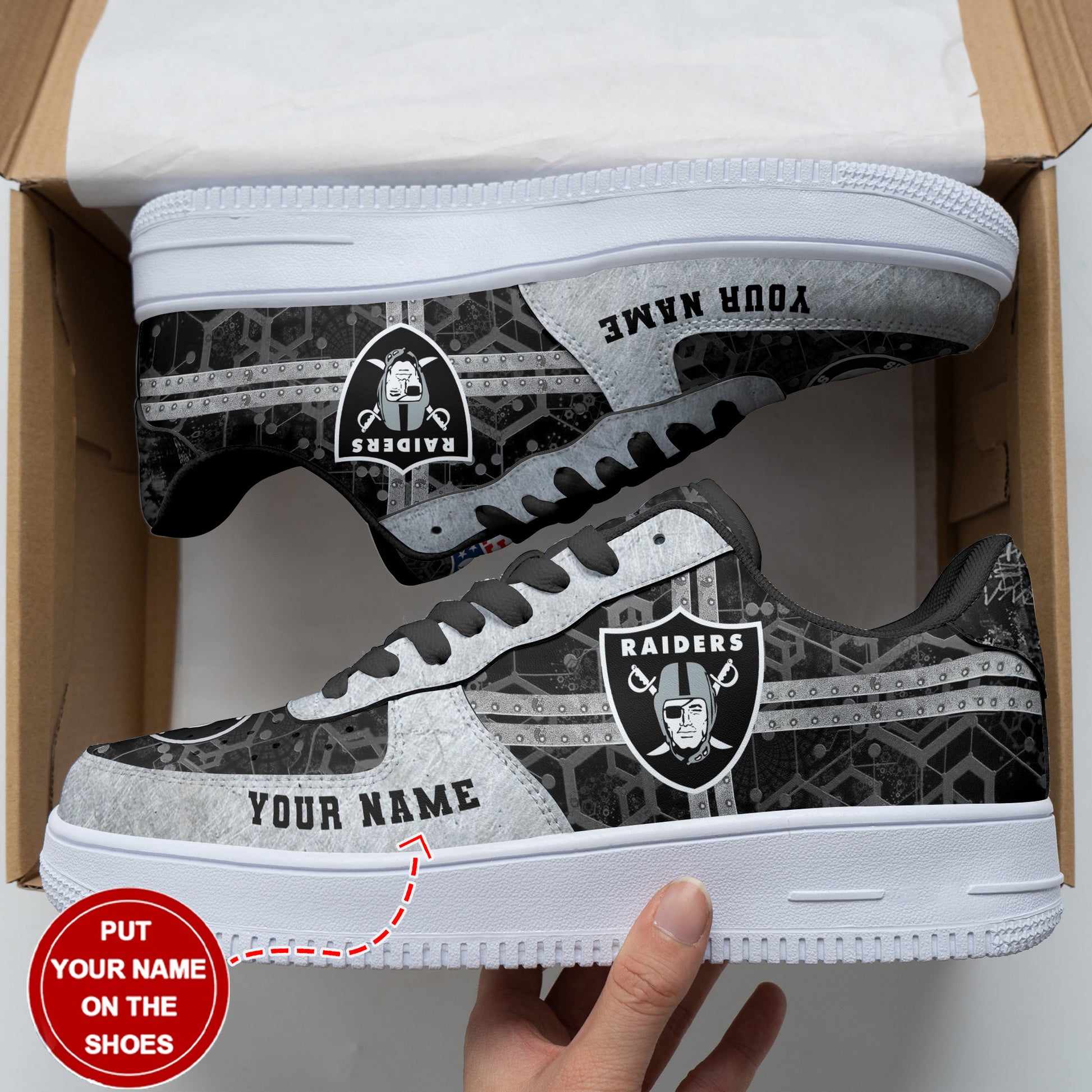 Footwearstorm Las Vegas Raiders NFL Air Low-Top Sneakers Shoes For Men And Women 1205745