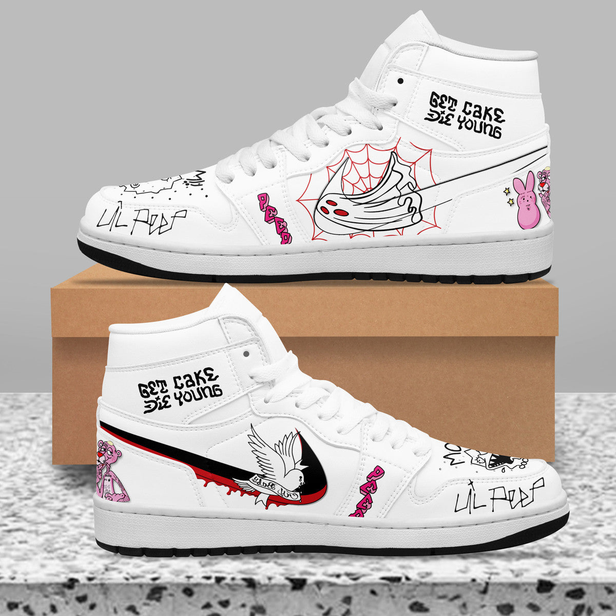 Footwearstorm Lil Peep AJ1 High Sneakers Shoes For Men And Women 1