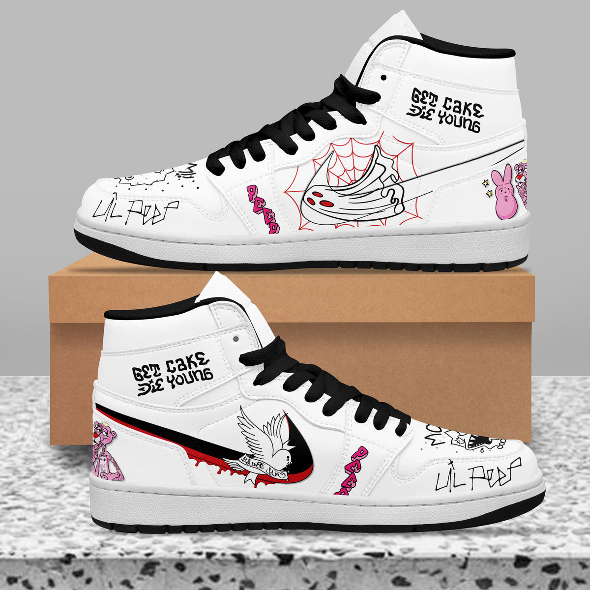 Footwearstorm Lil Peep AJ1 High Sneakers Shoes For Men And Women 2
