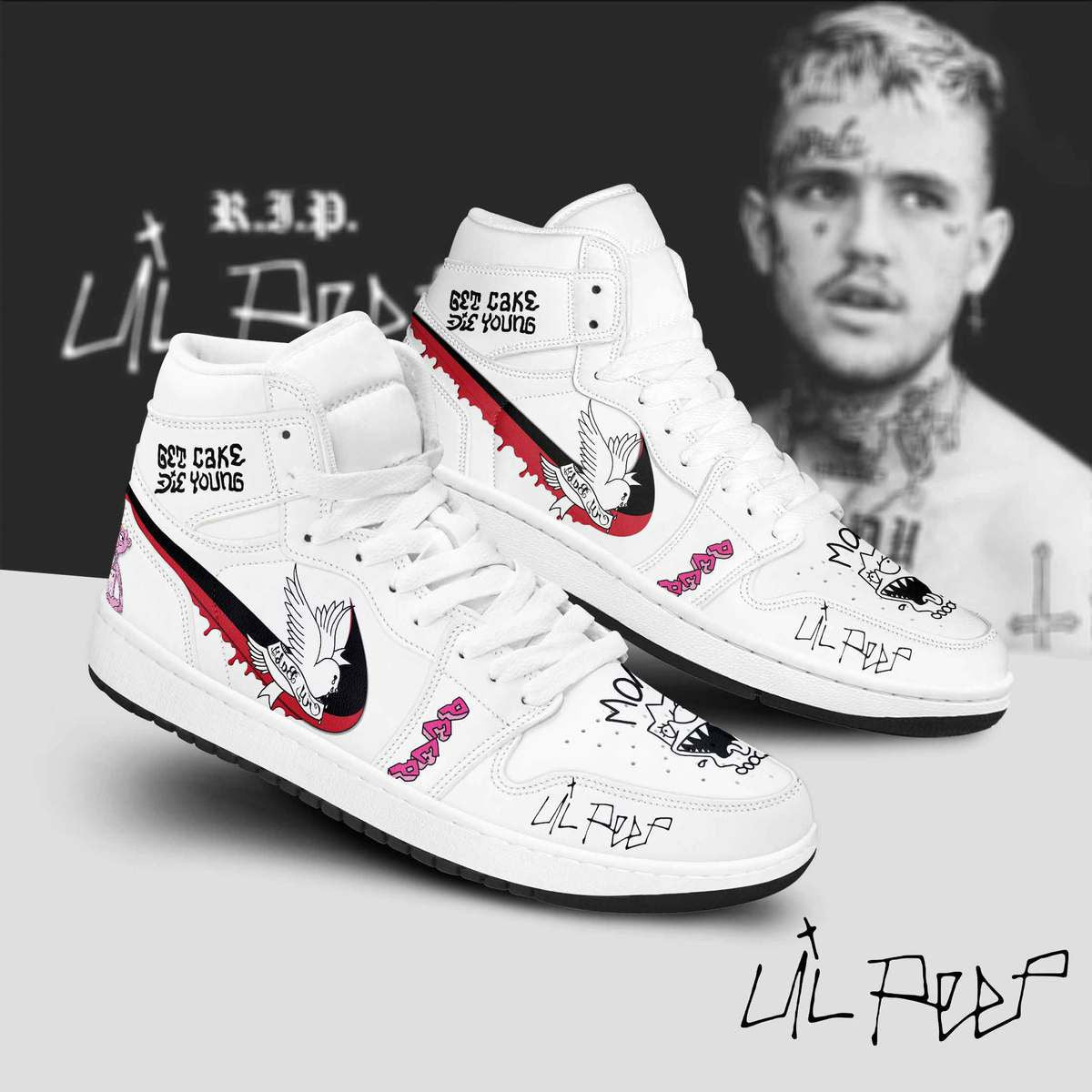 Footwearstorm Lil Peep AJ1 High Sneakers Shoes For Men And Women 1