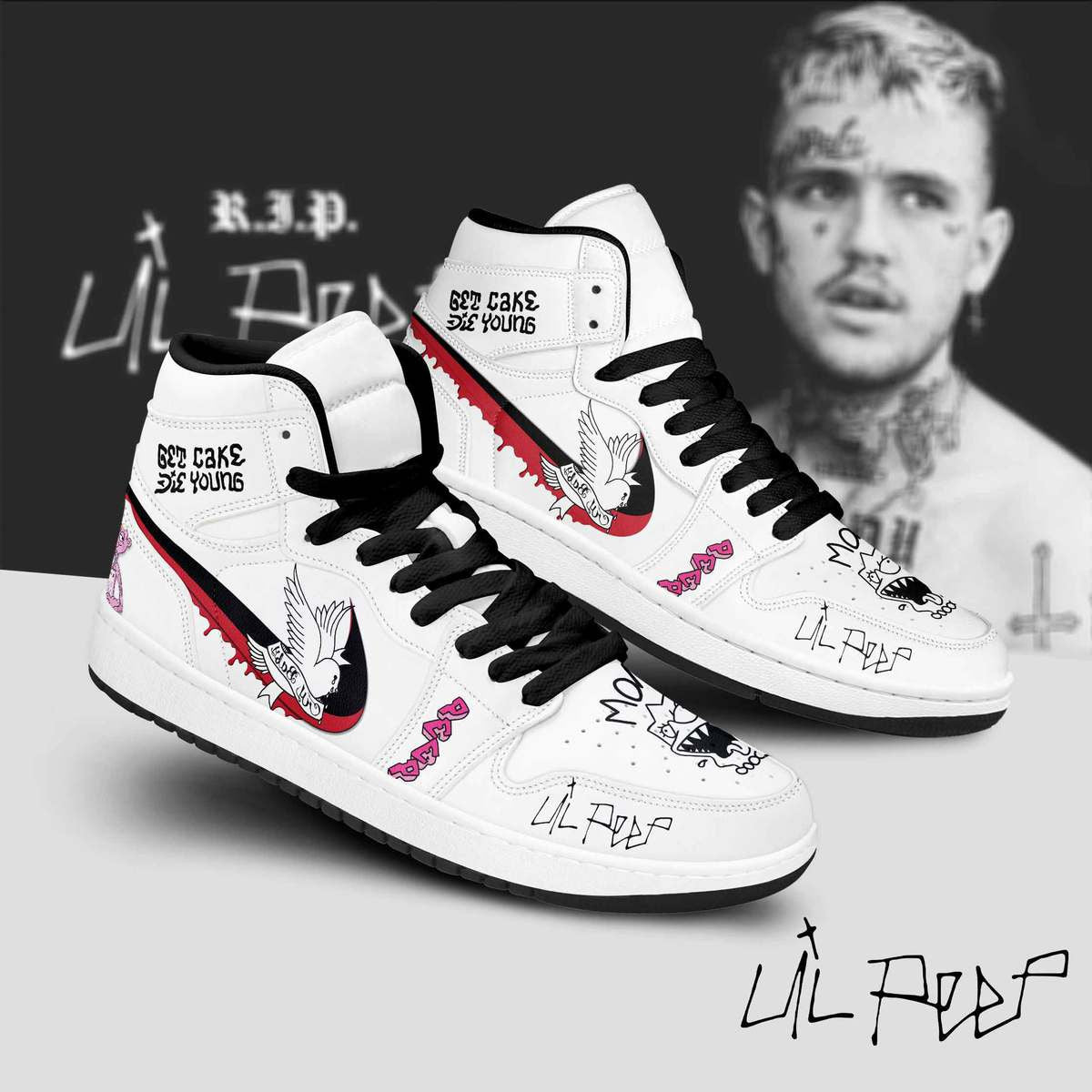 Footwearstorm Lil Peep AJ1 High Sneakers Shoes For Men And Women 2