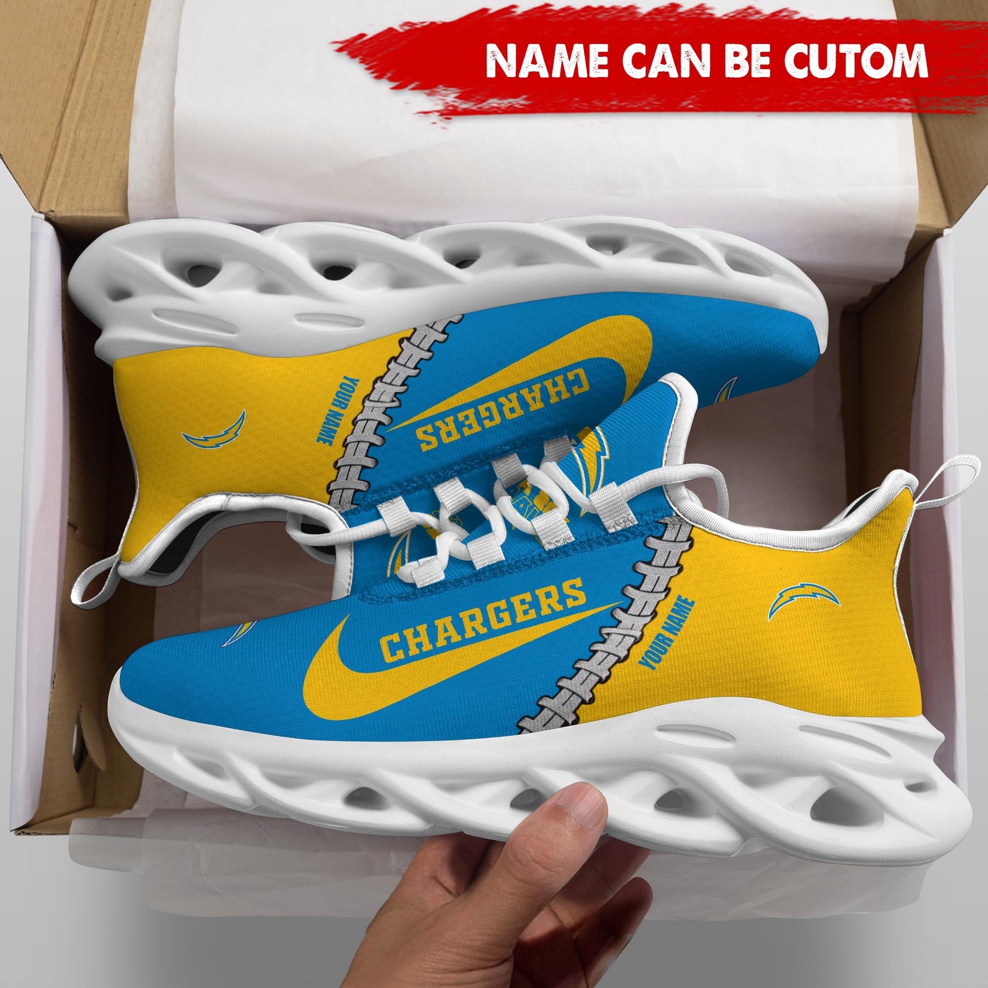 Footwearstorm Los Angeles Chargers Max Soul Shoes Sneakers For Men And Women 2