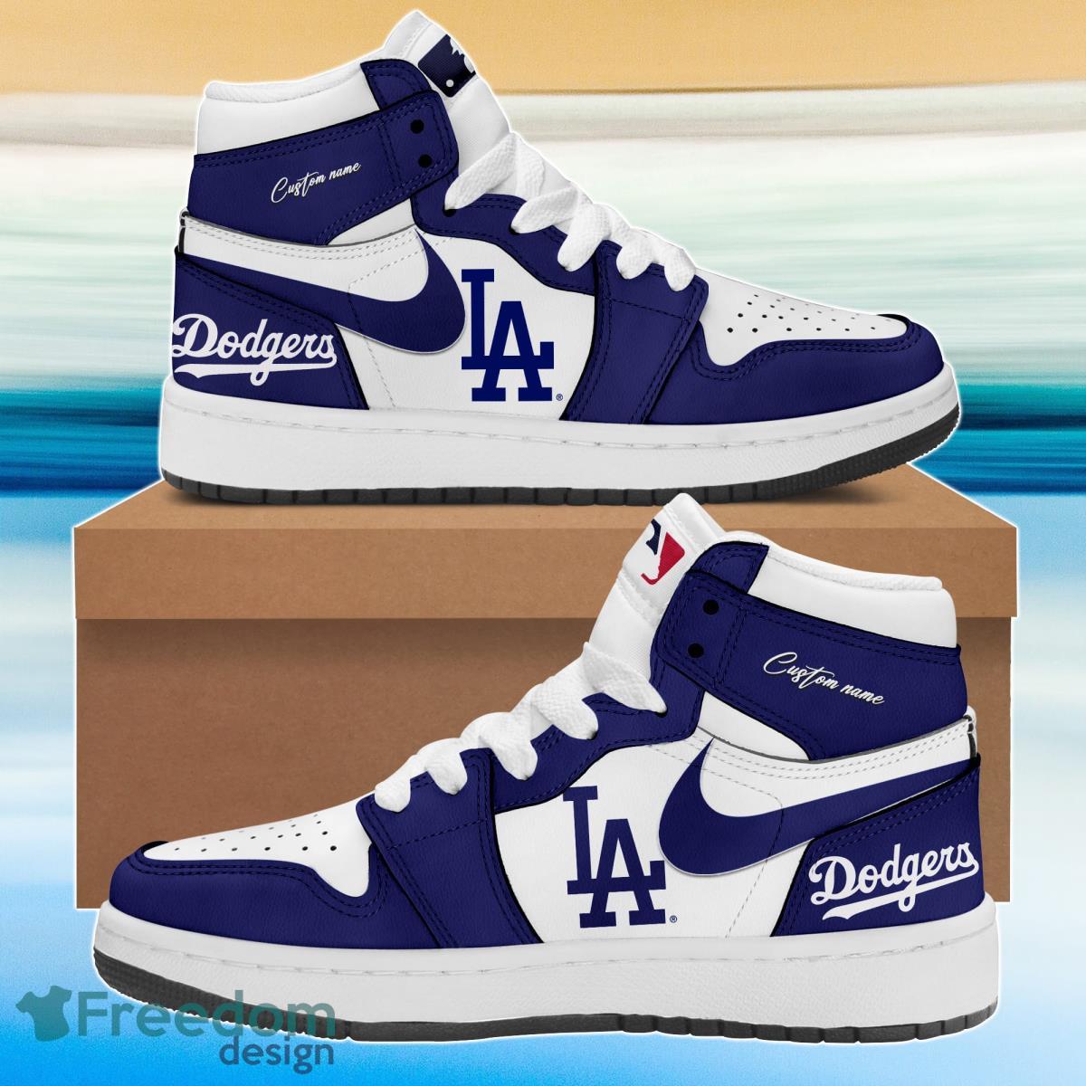 Footwearstorm Los Angeles Dodgers AJ1 High Sneakers Shoes For Men And Women 1