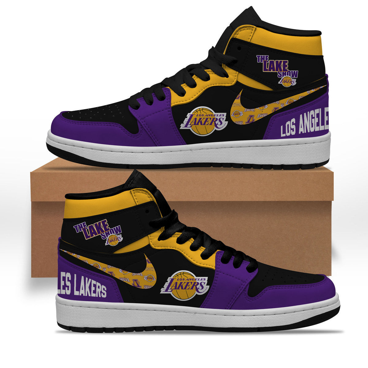 Footwearstorm Los Angeles Lakers AJ1 High Sneakers Shoes For Men And Women 1