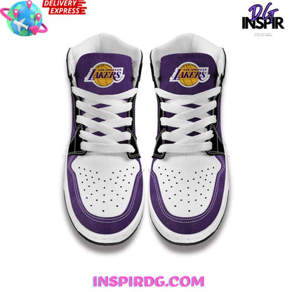 Footwearstorm Los Angeles Lakers AJ1 High Sneakers Shoes For Men And Women 2