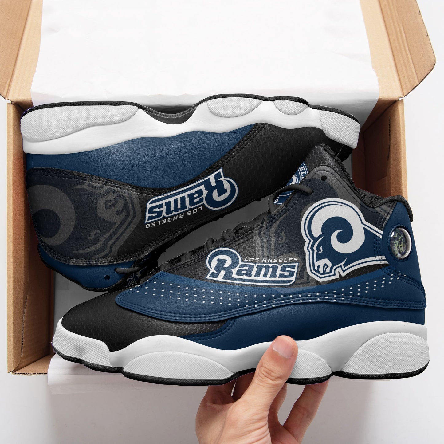 Footwearstorm Los Angeles Rams NFL AJ13 Sneakers Shoes For Men And Women 1