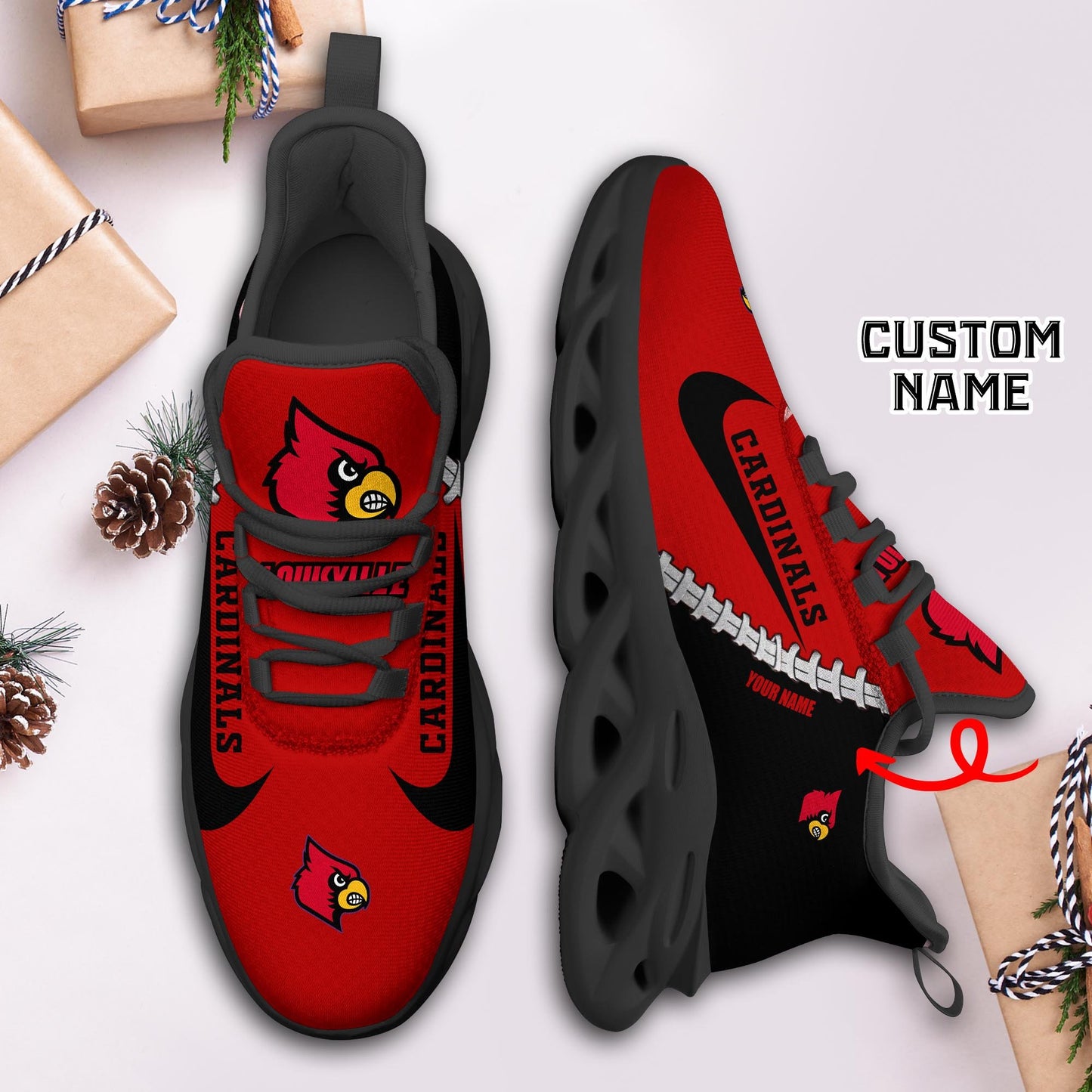 Footwearstorm Louisville Cardinals Max Soul Shoes Sneakers For Men And Women 1