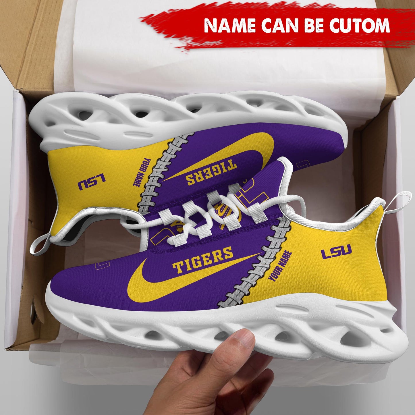 Footwearstorm LSU Tigers Max Soul Shoes Sneakers For Men And Women 3