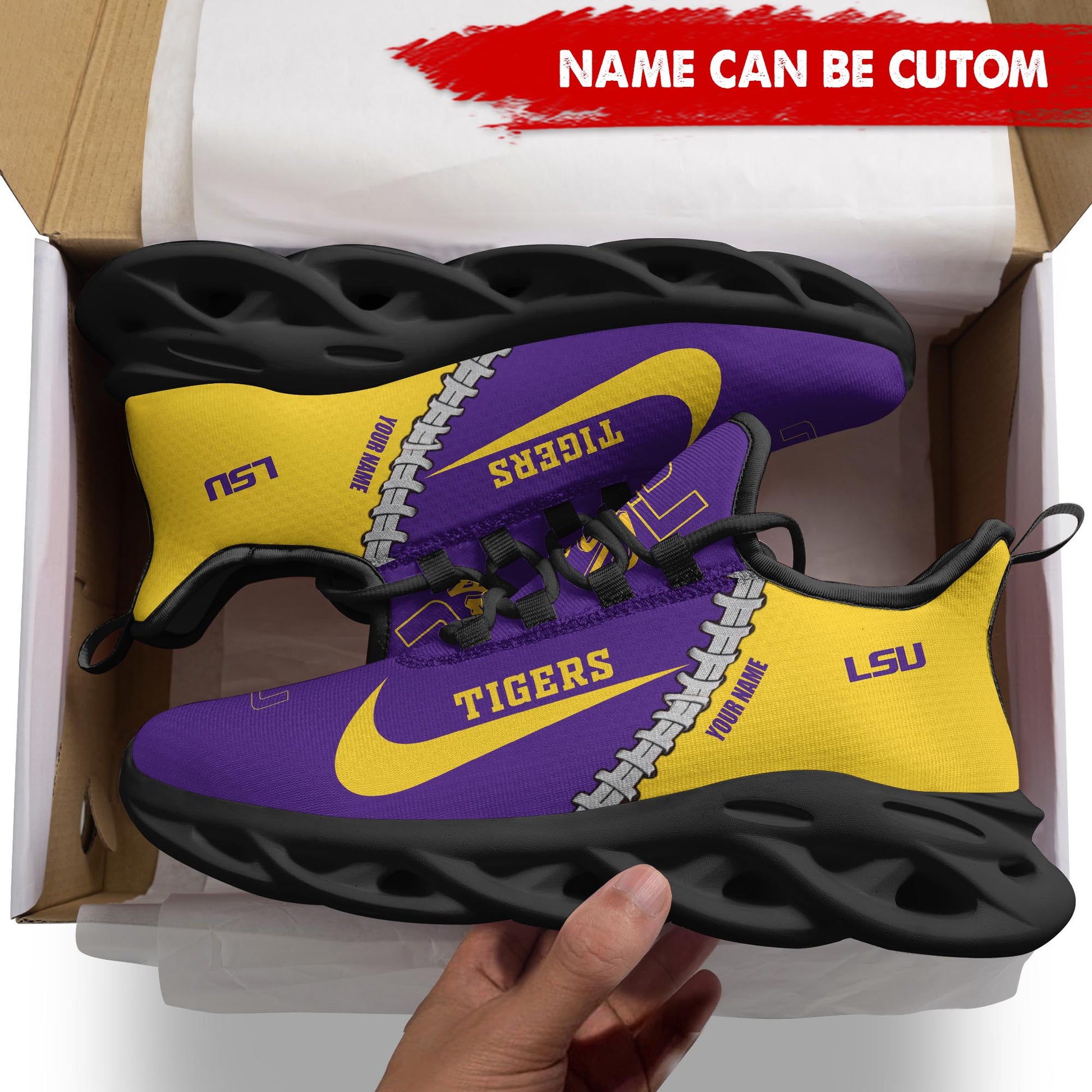 Footwearstorm LSU Tigers Max Soul Shoes Sneakers For Men And Women 3
