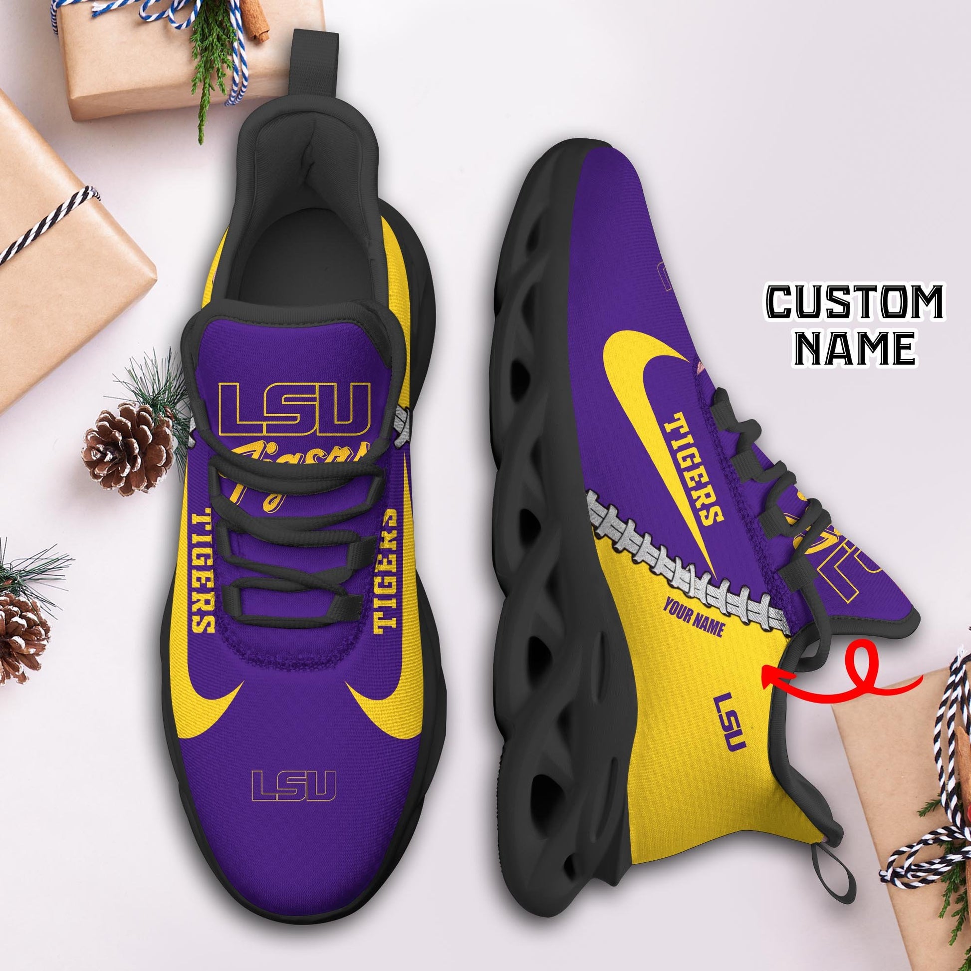 Footwearstorm LSU Tigers Max Soul Shoes Sneakers For Men And Women 3