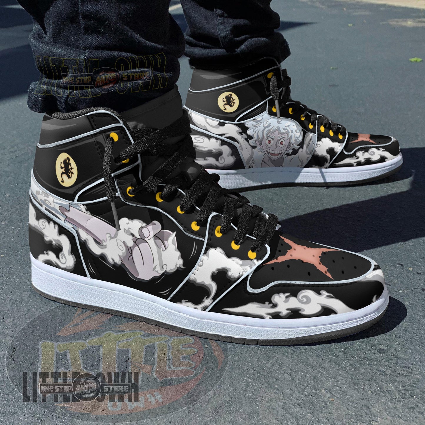 Footwearstorm Luffy Gear 5 AJ1 High Sneakers Shoes For Men And Women 1