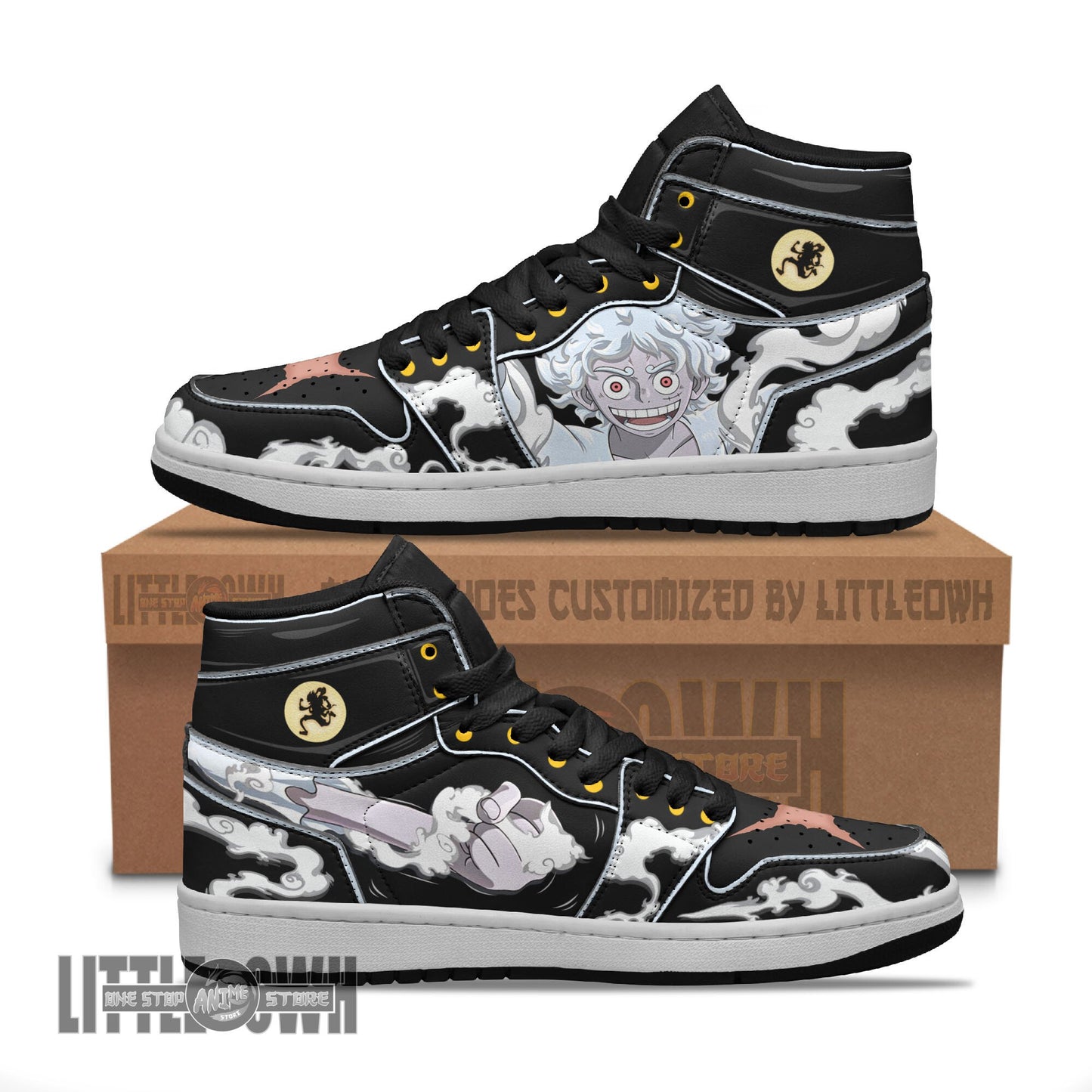 Footwearstorm Luffy Gear 5 AJ1 High Sneakers Shoes For Men And Women 1