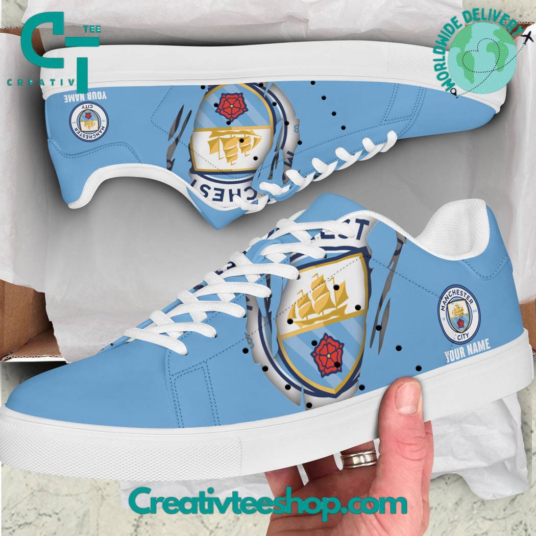 Footwearstorm Manchester City Blue  Skate Stan Shoes Sneakes For Men And Women 1