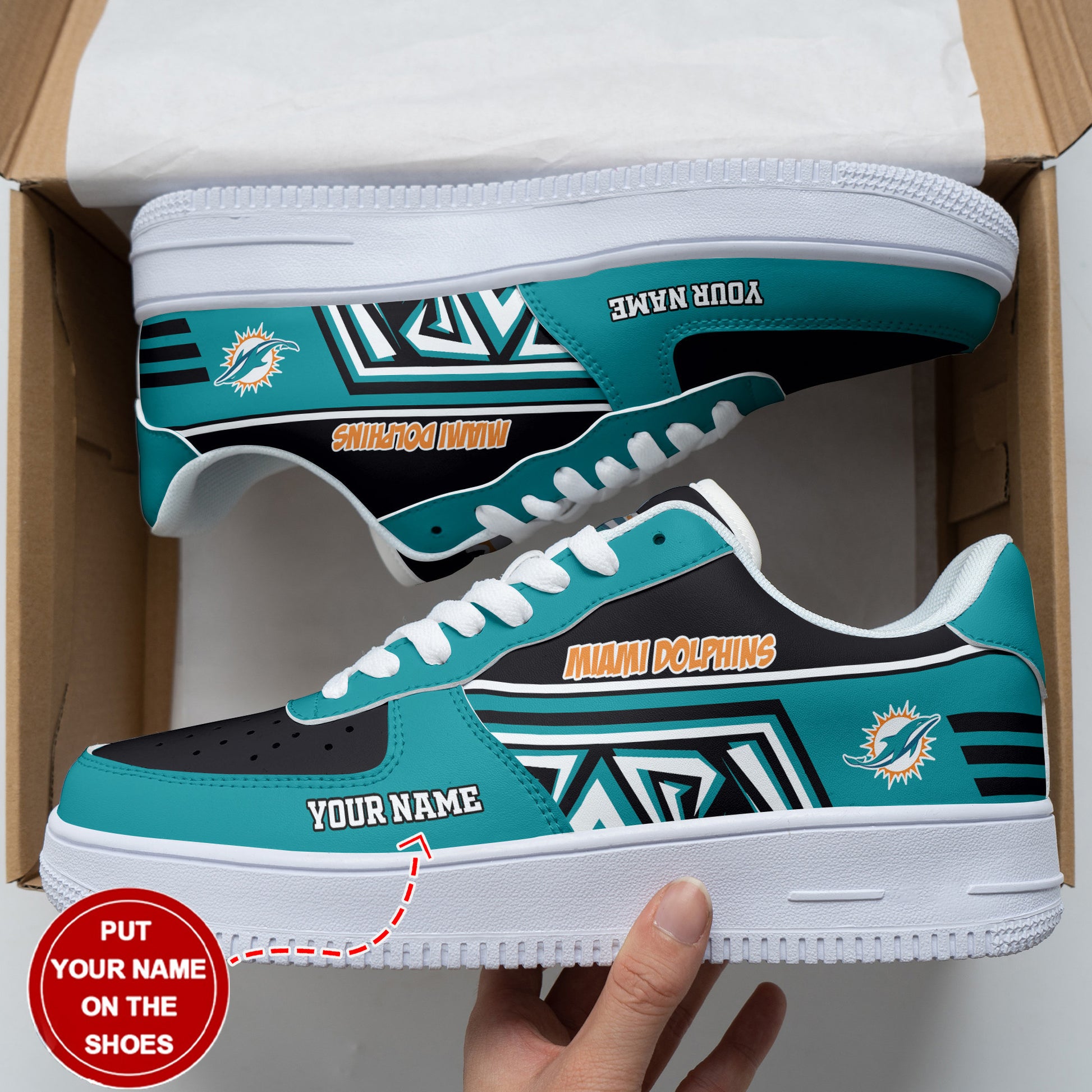 Footwearstorm Miami Dolphins Air Low-Top Sneakers Shoes For Men And Women 12056