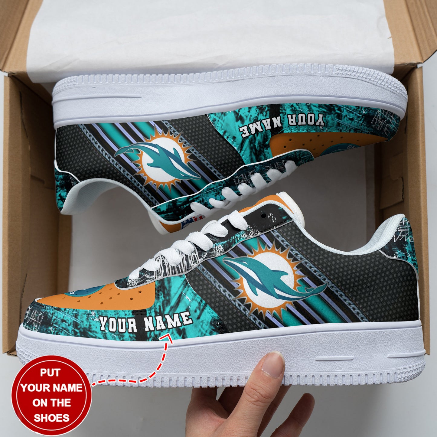 Footwearstorm Miami Dolphins NFL Air Low-Top Sneakers Shoes For Men And Women 1205413