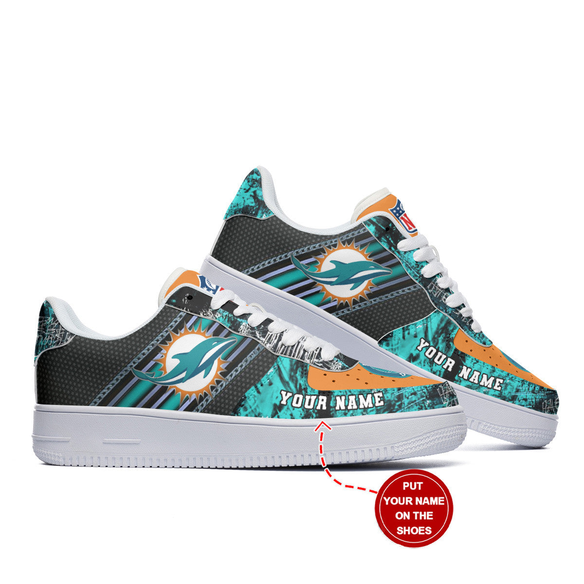 Footwearstorm Miami Dolphins NFL Air Low-Top Sneakers Shoes For Men And Women 1205413