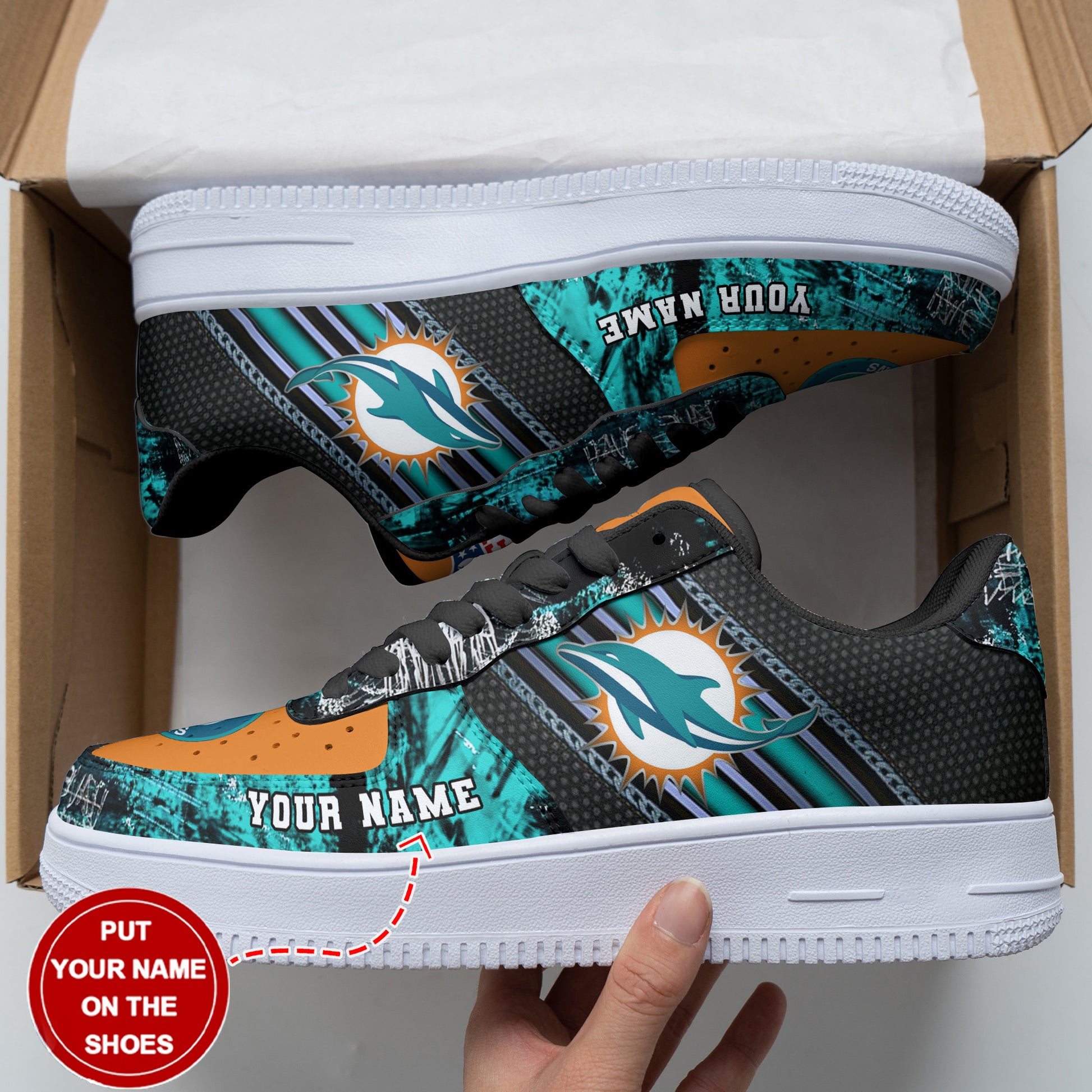 Footwearstorm Miami Dolphins NFL Air Low-Top Sneakers Shoes For Men And Women 1205413