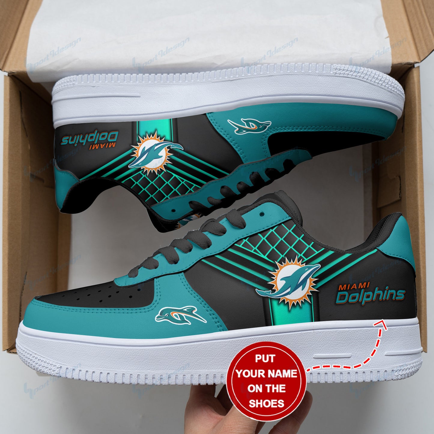 Footwearstorm Miami Dolphins NFL Air Low-Top Sneakers Shoes For Men And Women 1205414