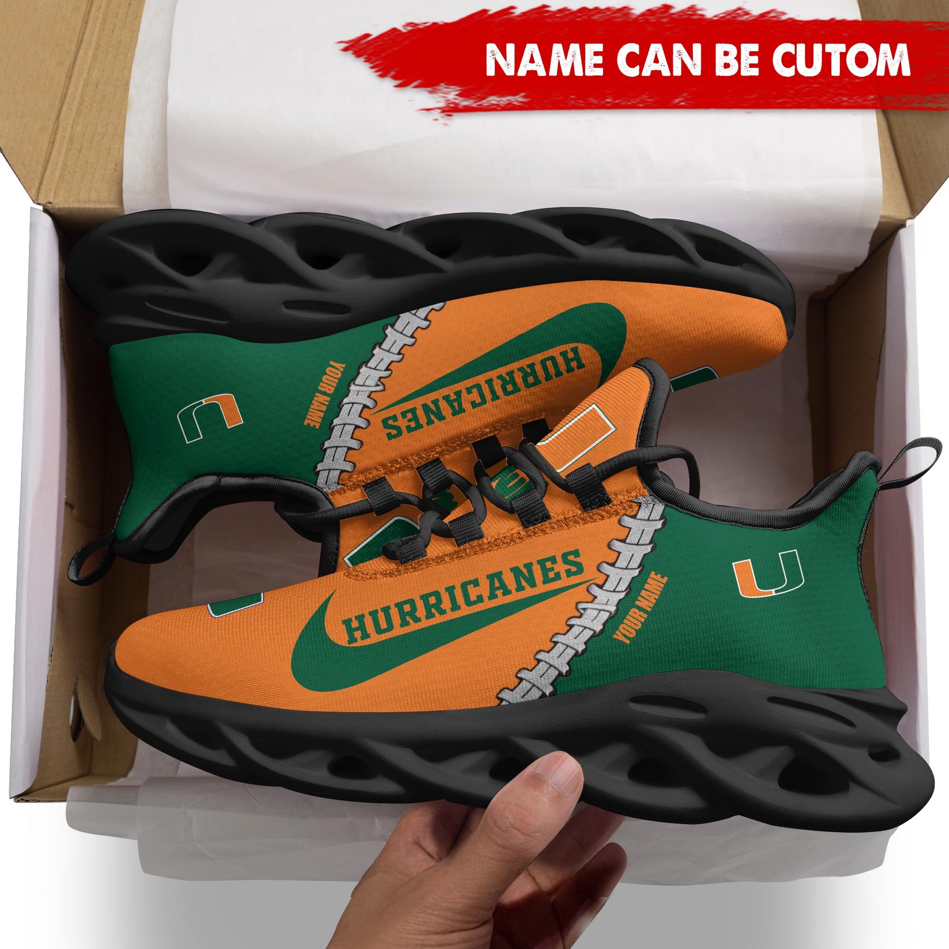 Footwearstorm Miami Hurricanes Max Soul Shoes Sneakers For Men And Women 2