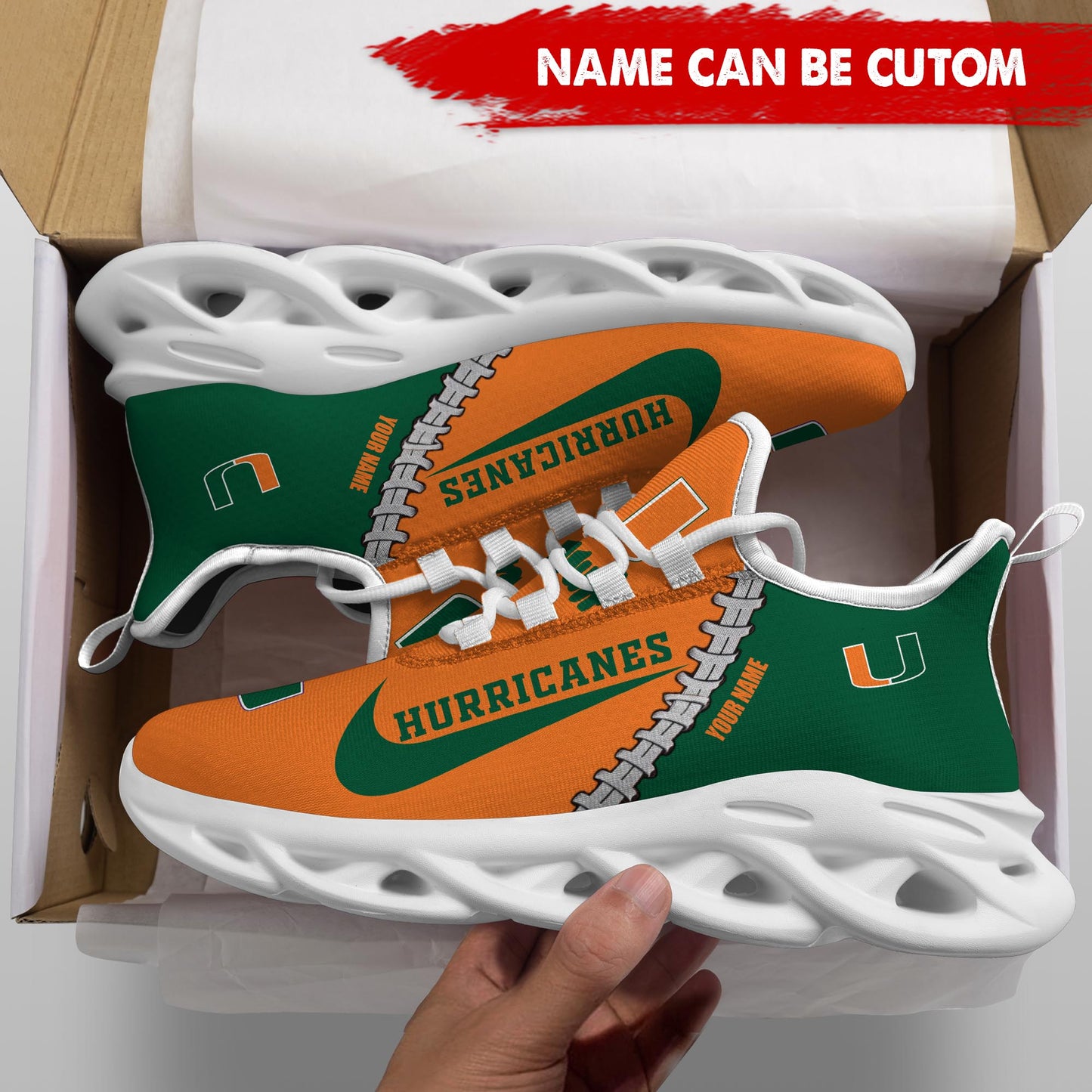 Footwearstorm Miami Hurricanes Max Soul Shoes Sneakers For Men And Women 2