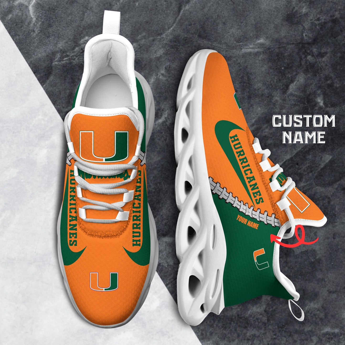 Footwearstorm Miami Hurricanes Max Soul Shoes Sneakers For Men And Women 2